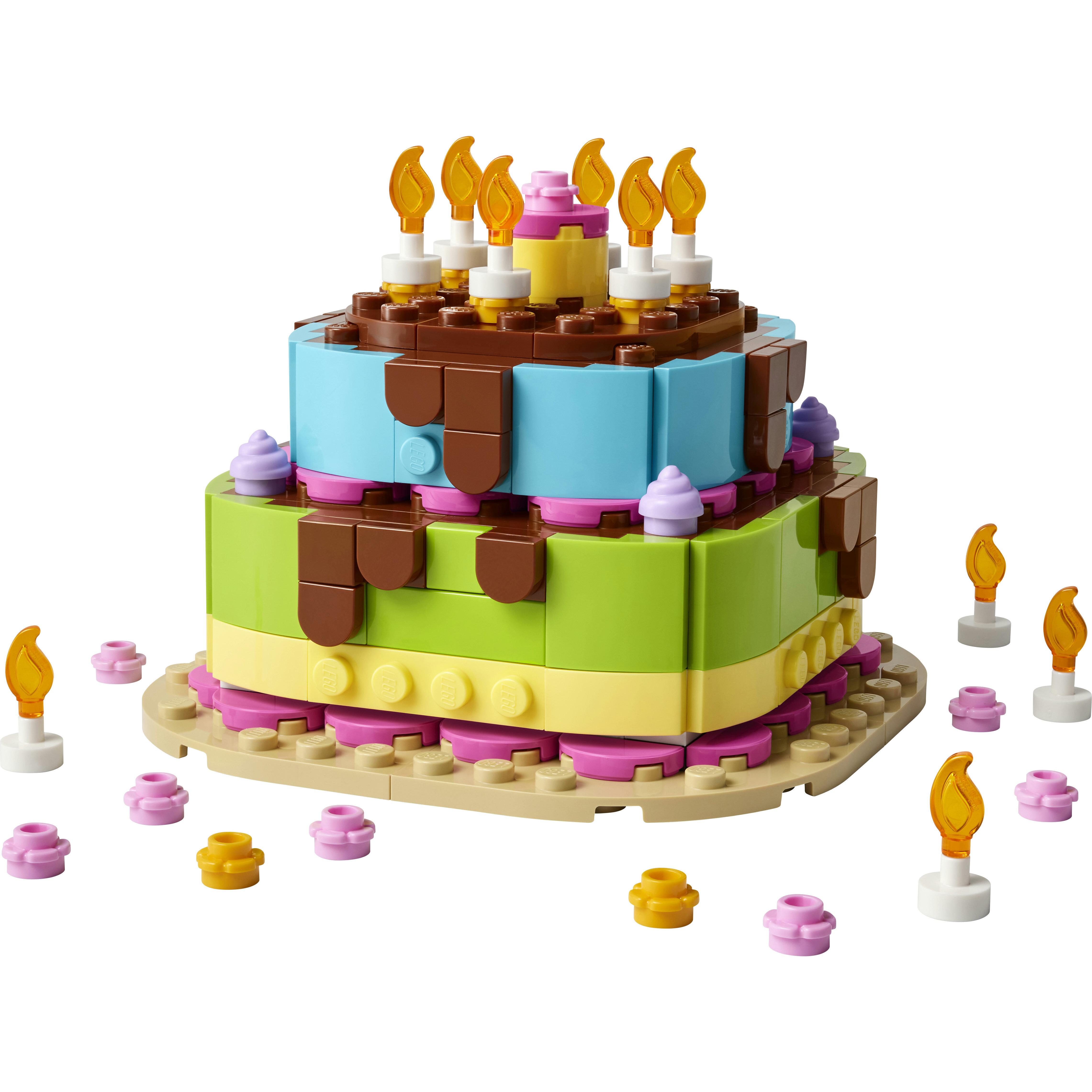 Voir la diapositive 2 : LEGO LEGO 40815 Le Gâteau d'Anniversaire - Jeu de Construction dès 7 ans - Décoration de Table