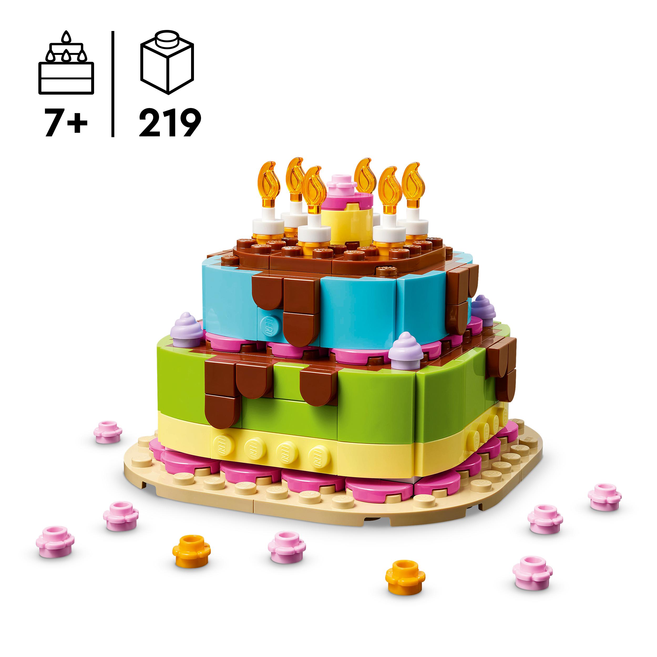 Voir la diapositive 3 : LEGO LEGO 40815 Le Gâteau d'Anniversaire - Jeu de Construction dès 7 ans - Décoration de Table