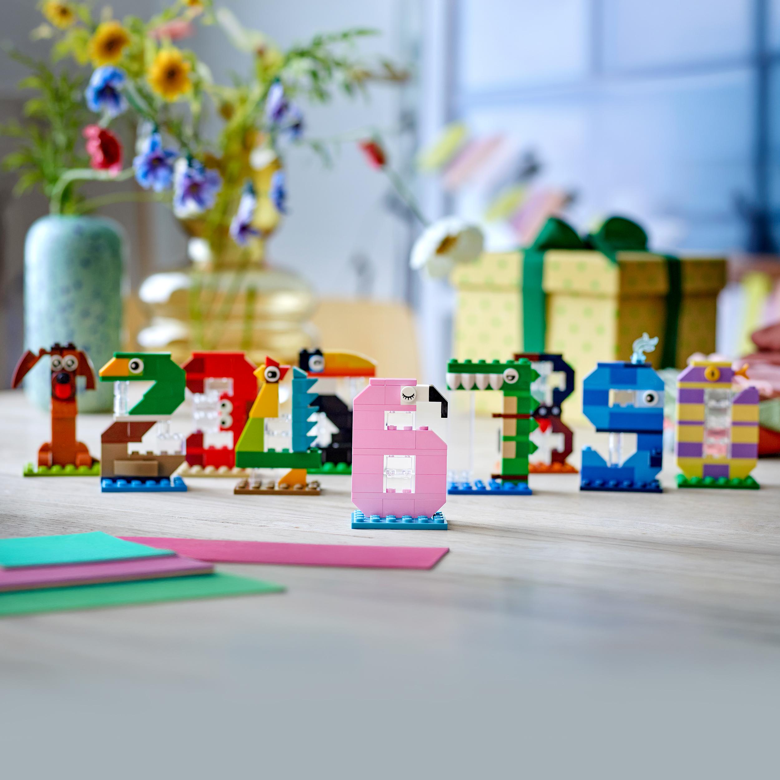 Voir la diapositive 6 : LEGO LEGO 40807 Les Chiffres d’Anniversaire - Figurines de Gâteau Animaux à Construire - Déco