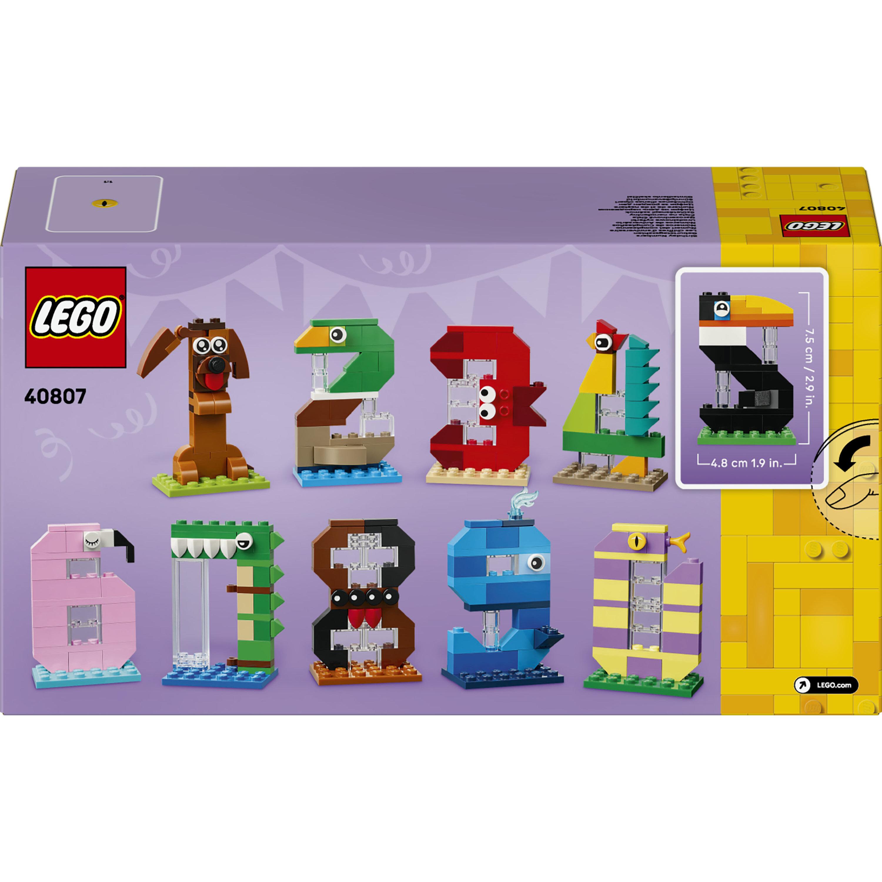 Voir la diapositive 7 : LEGO LEGO 40807 Les Chiffres d’Anniversaire - Figurines de Gâteau Animaux à Construire - Déco