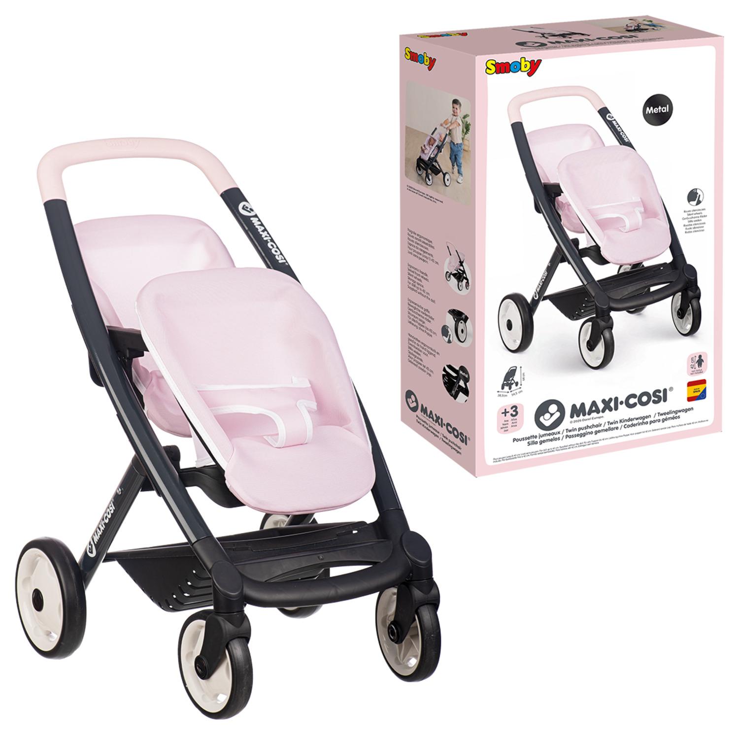 SMOBY Poussette Jumeaux Maxi Cosy