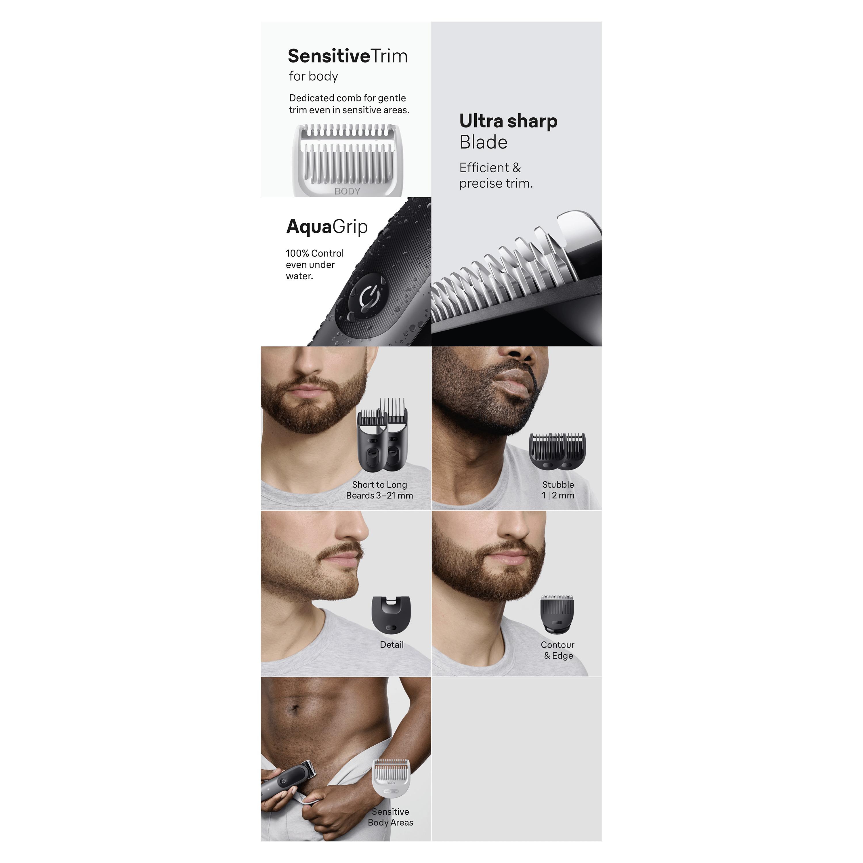 Voir la diapositive 14 : BRAUN Tondeuse multifonction 7 en 1 AIO5520 - Noir