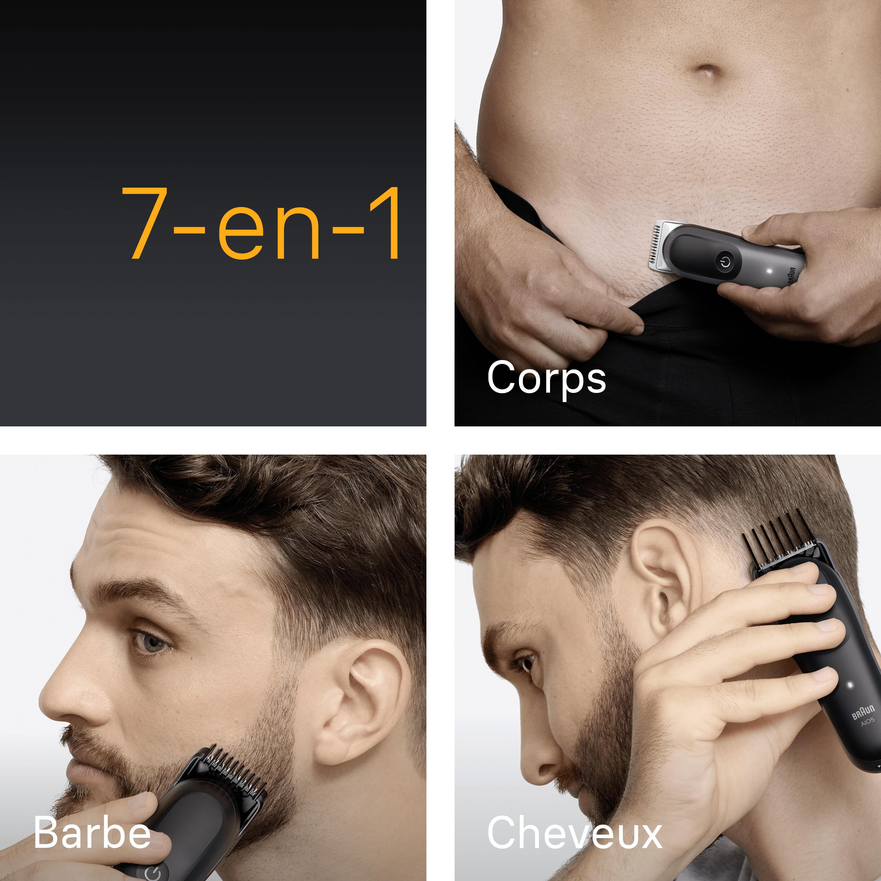 Voir la diapositive 3 : BRAUN Tondeuse multifonction 7 en 1 AIO5520 - Noir