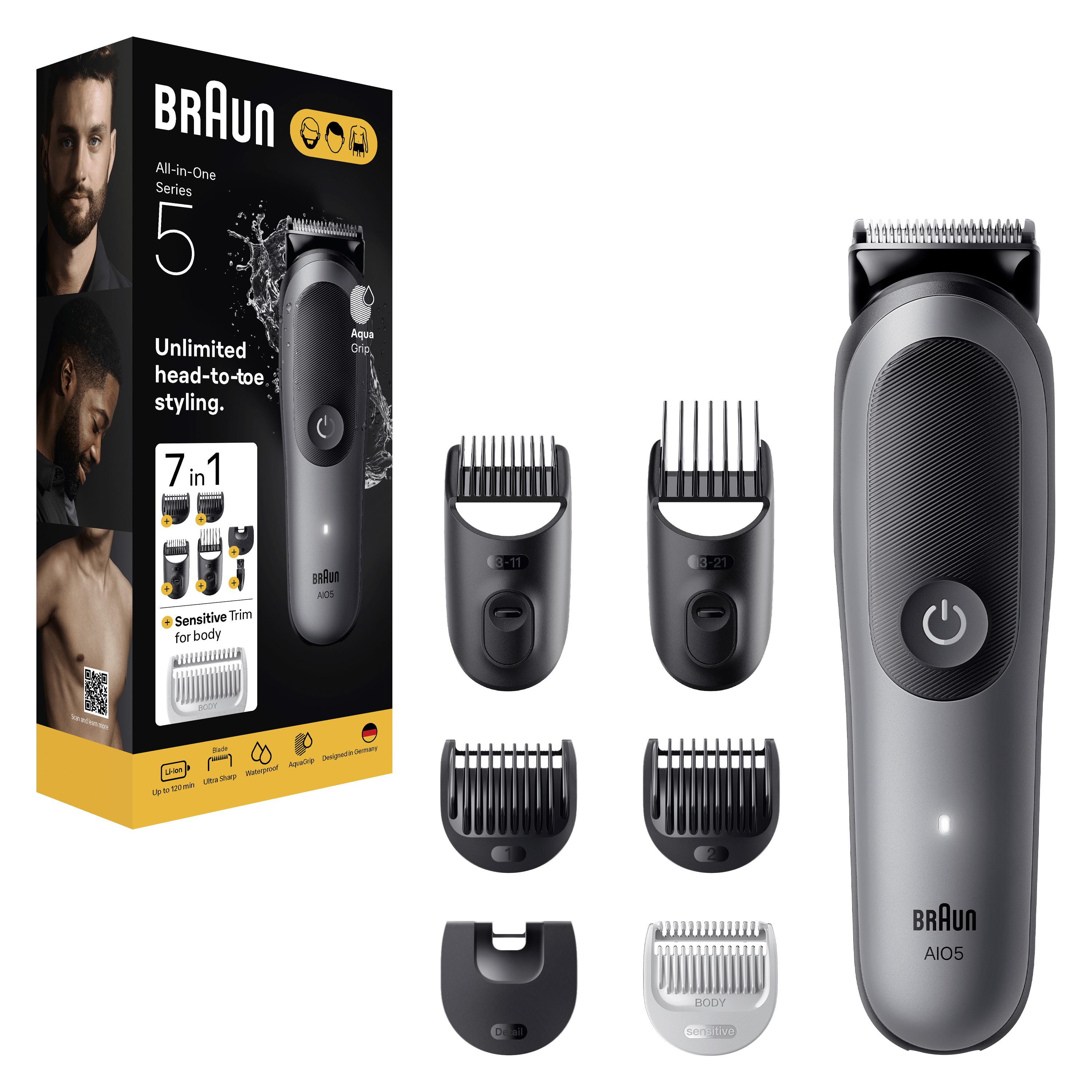 Voir la diapositive 7 : BRAUN Tondeuse multifonction 7 en 1 AIO5520 - Noir