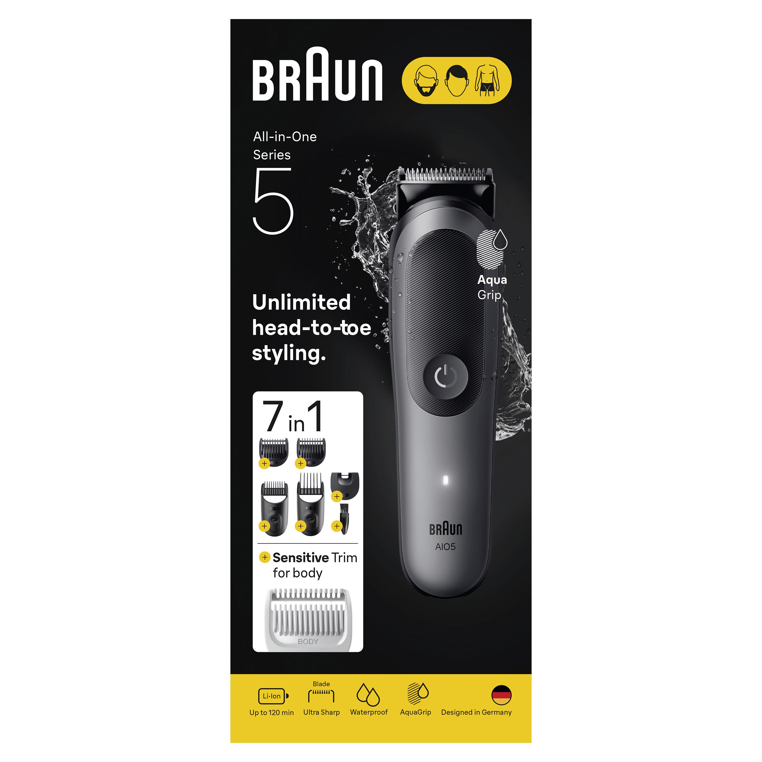 Voir la diapositive 9 : BRAUN Tondeuse multifonction 7 en 1 AIO5520 - Noir