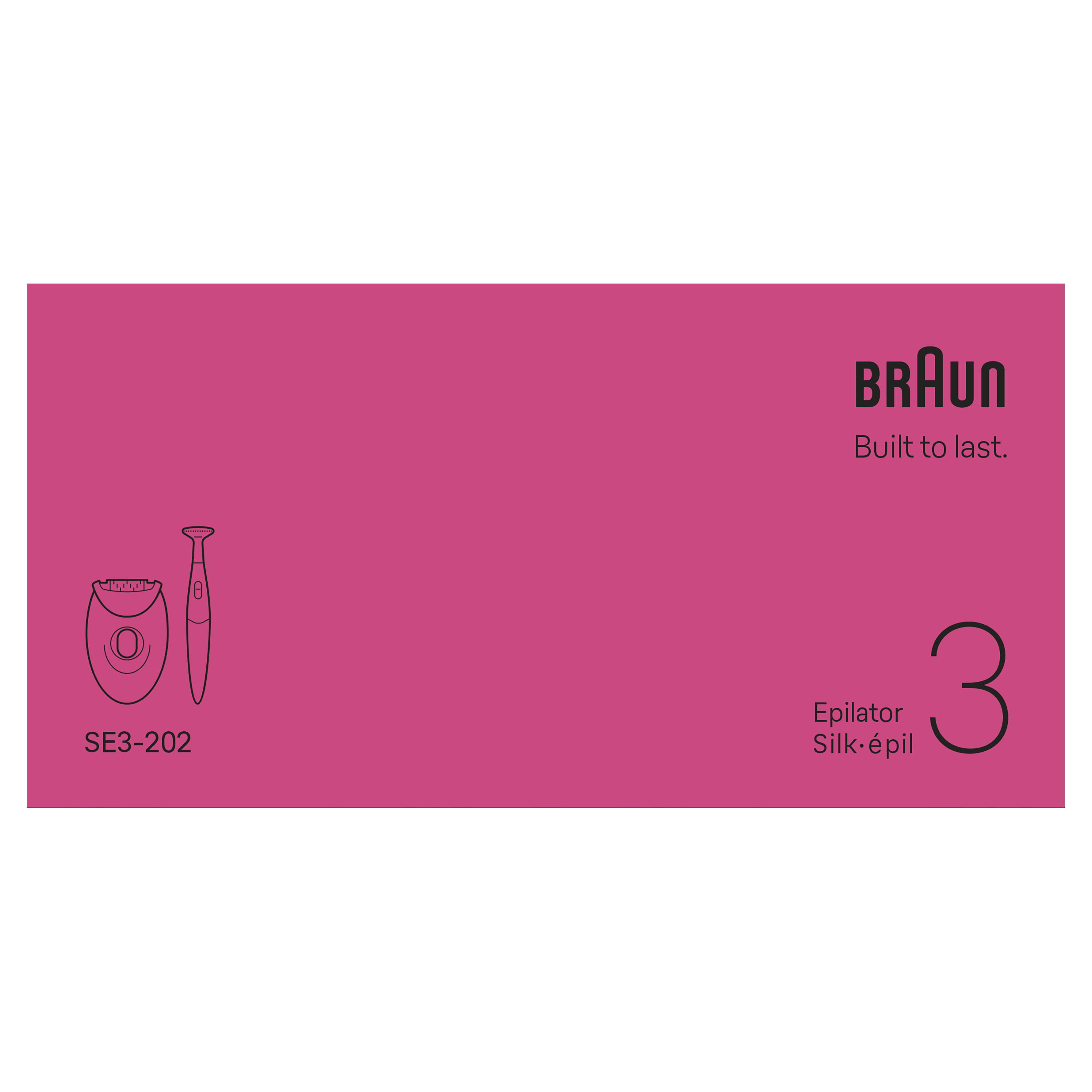Voir la diapositive 13 : BRAUN Épilateur SE3-202 - Blanc