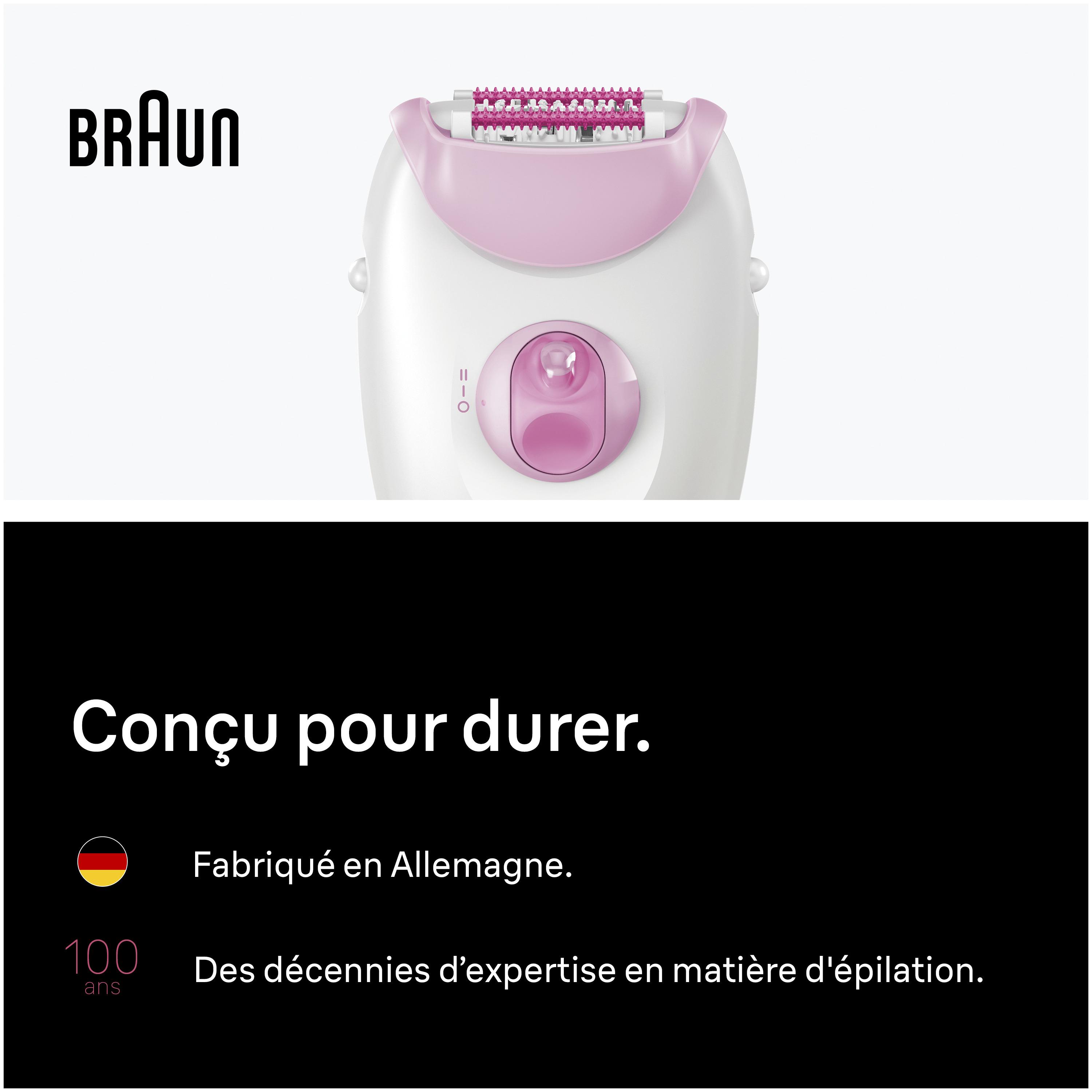 Voir la diapositive 7 : BRAUN Épilateur SE3-202 - Blanc