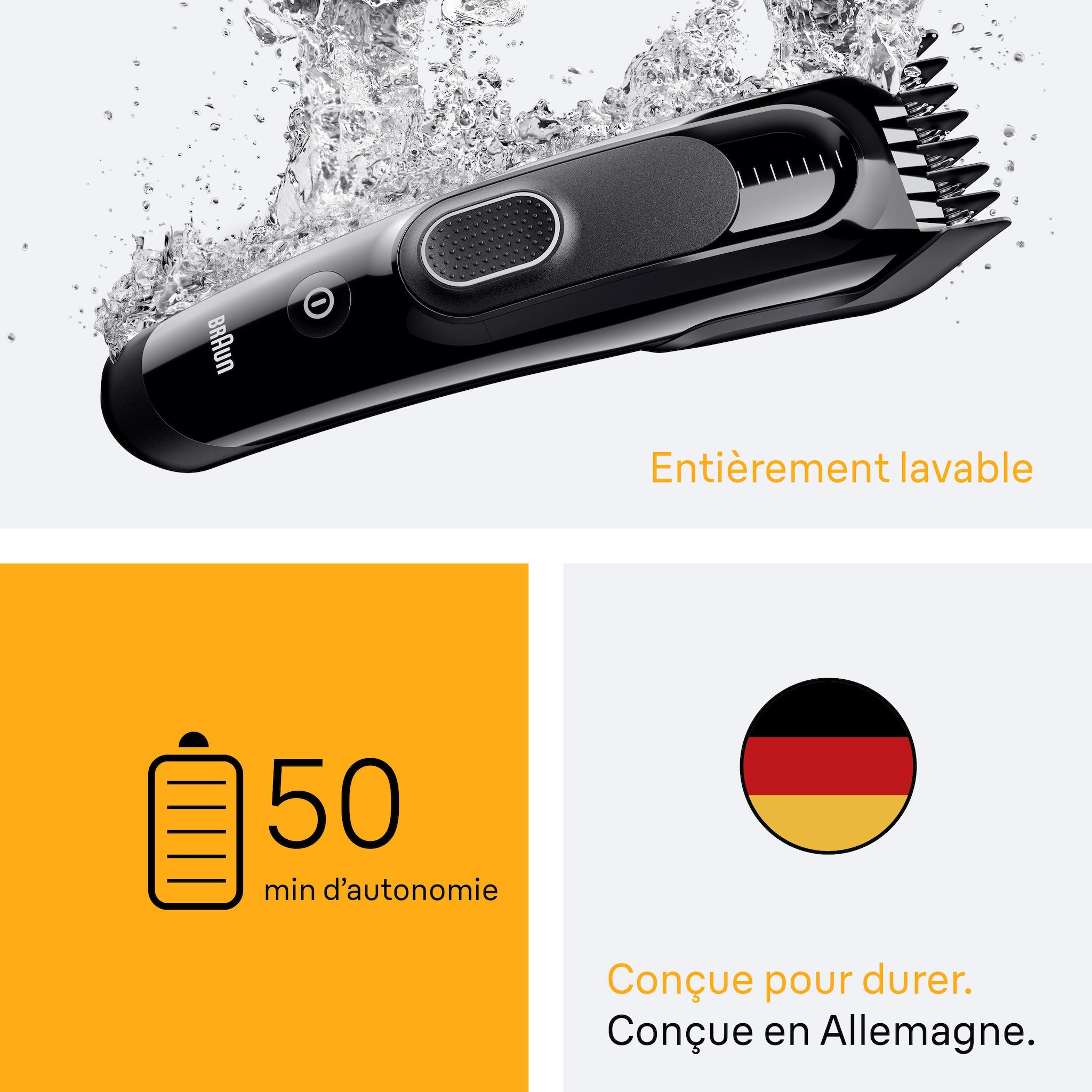 Voir la diapositive 5 : BRAUN Tondeuse cheveux HC5510 - Noir
