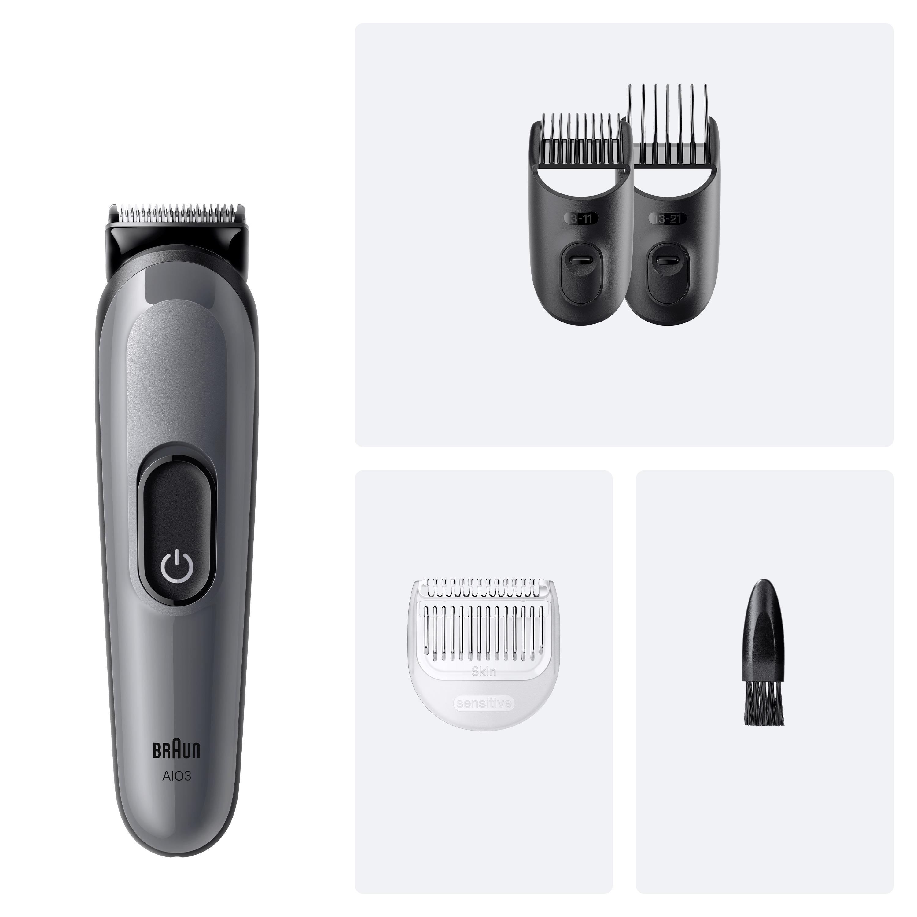Voir la diapositive 6 : BRAUN Tondeuse multifonction AIO3500 - Gris