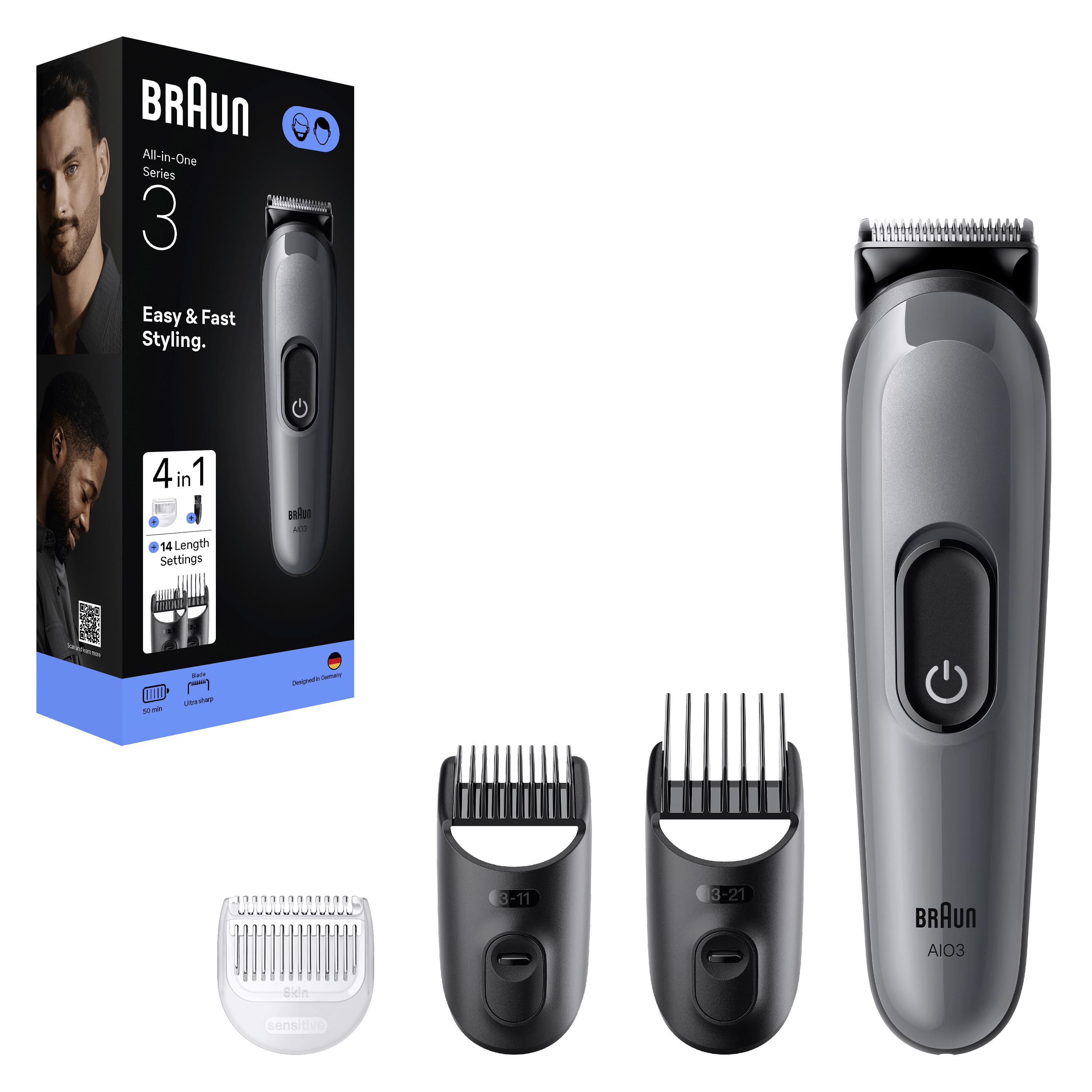 Voir la diapositive 7 : BRAUN Tondeuse multifonction AIO3500 - Gris
