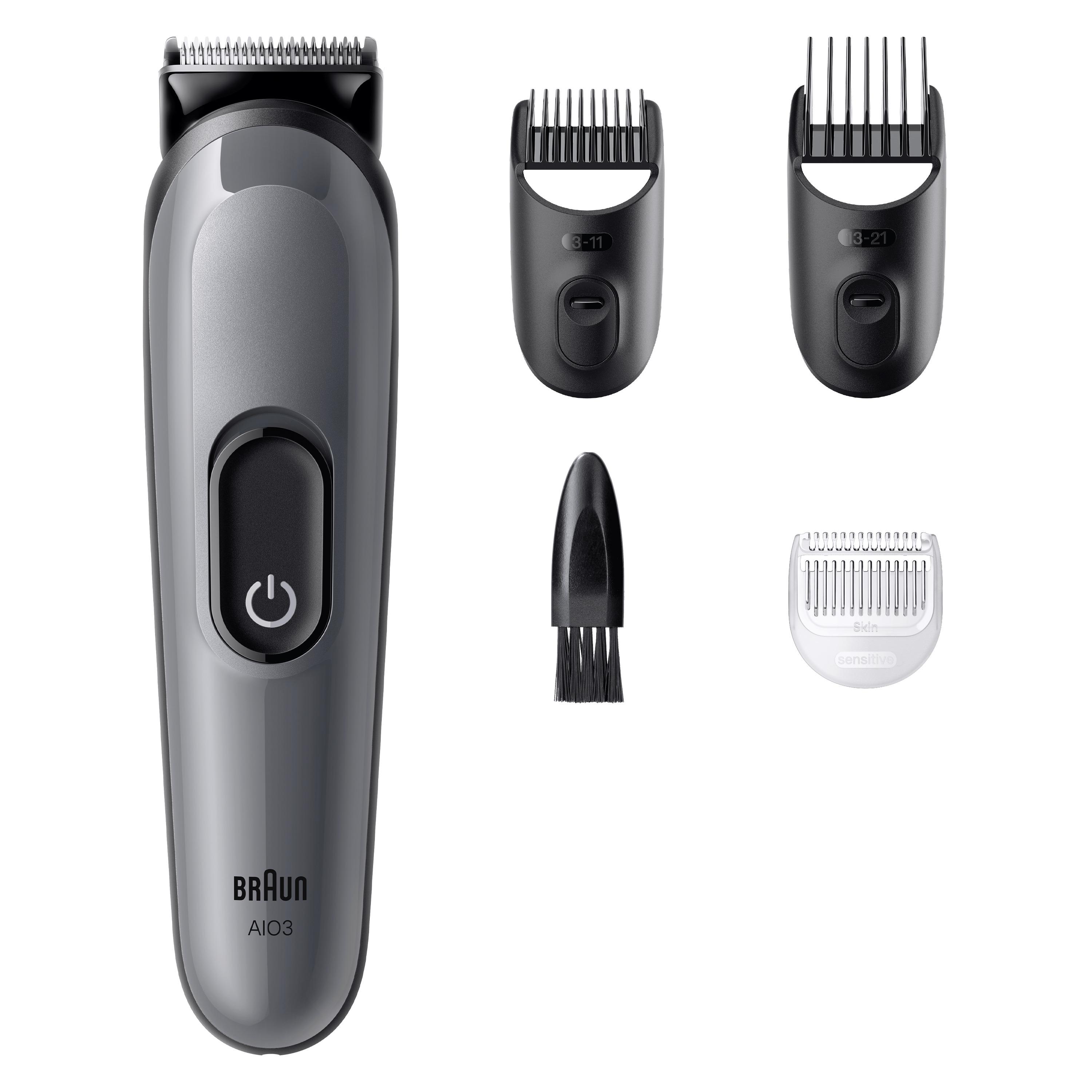 Voir la diapositive 8 : BRAUN Tondeuse multifonction AIO3500 - Gris