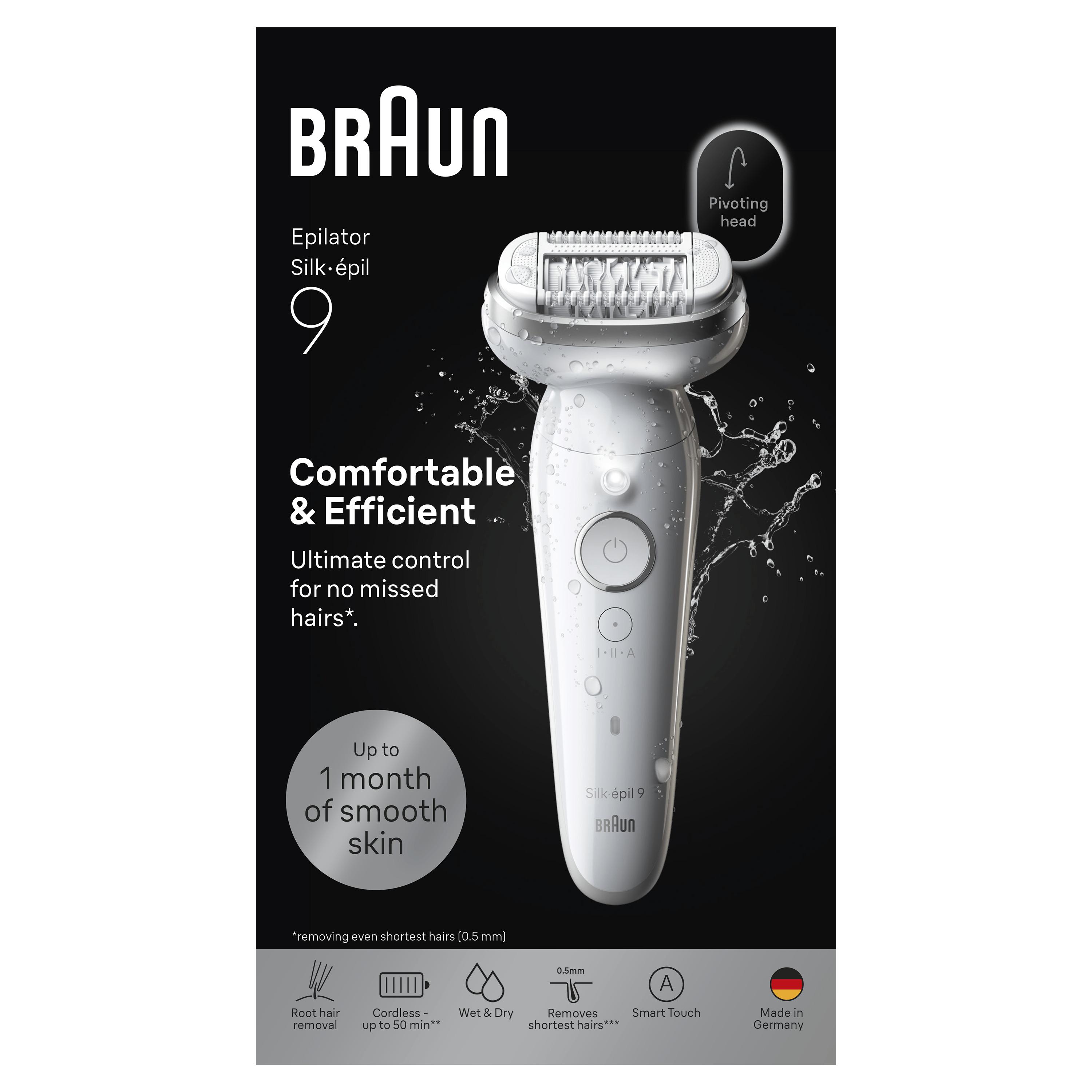 Voir la diapositive 7 : BRAUN Épilateur SES9-000 - Blanc