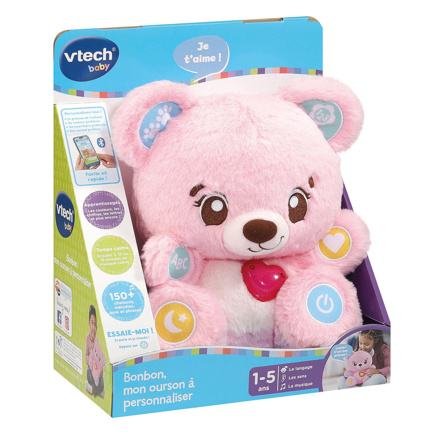 Voir la diapositive 7 : VTECH Peluche Bonbon mon Ourson à personnaliser - Rose