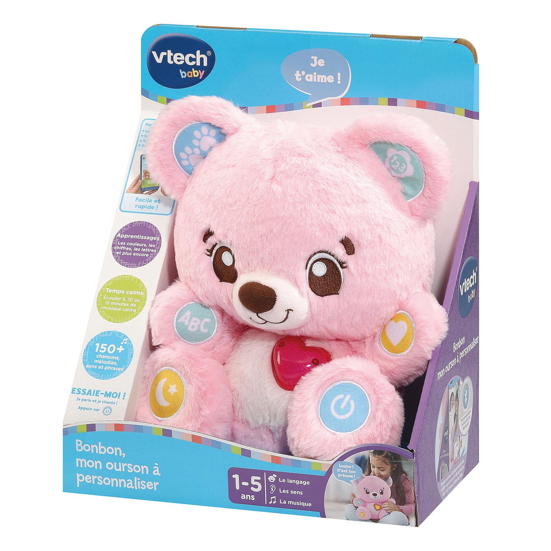 Voir la diapositive 8 : VTECH Peluche Bonbon mon Ourson à personnaliser - Rose