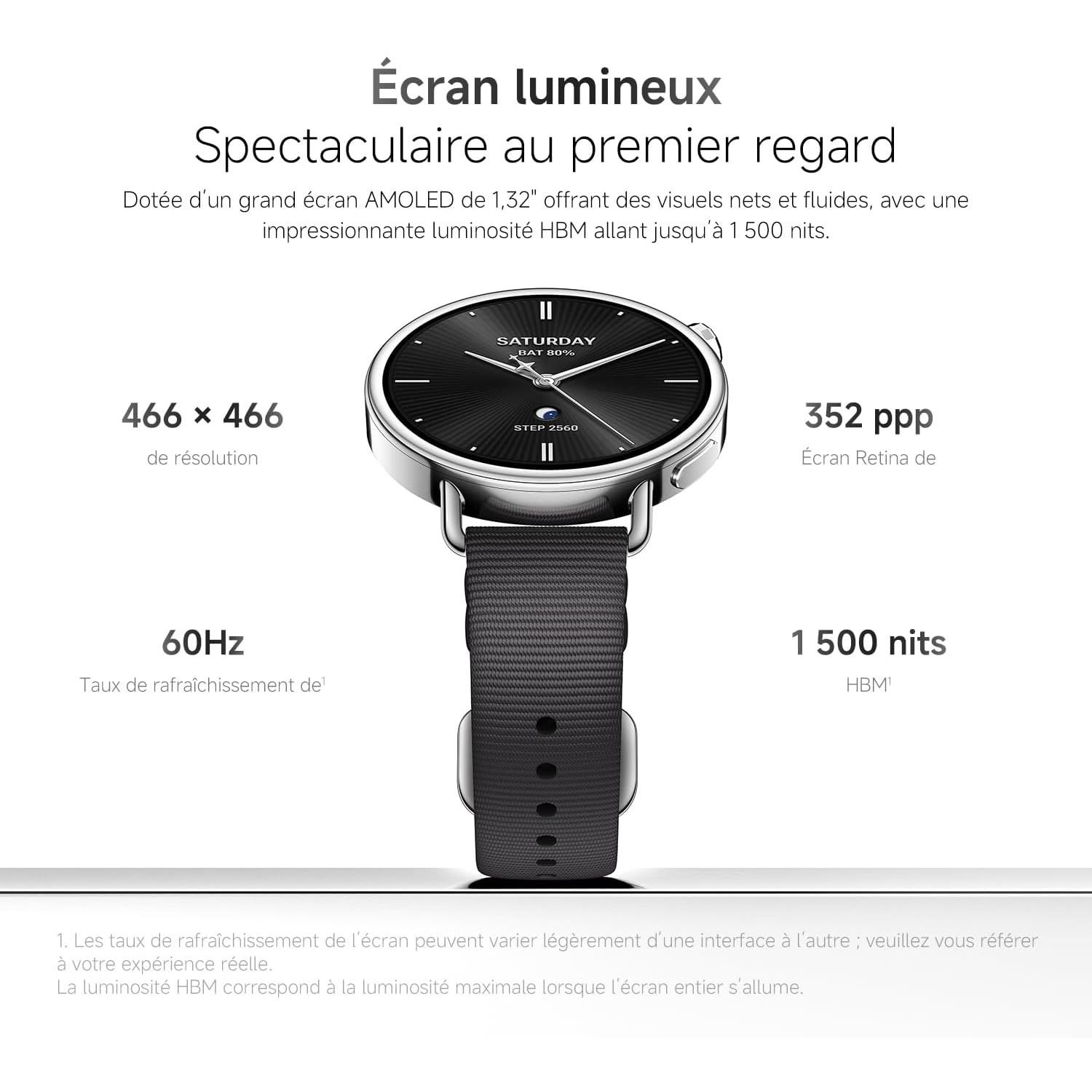 Voir la diapositive 6 : XIAOMI Montre connectée Redmi Watch S4 41mm - Noir