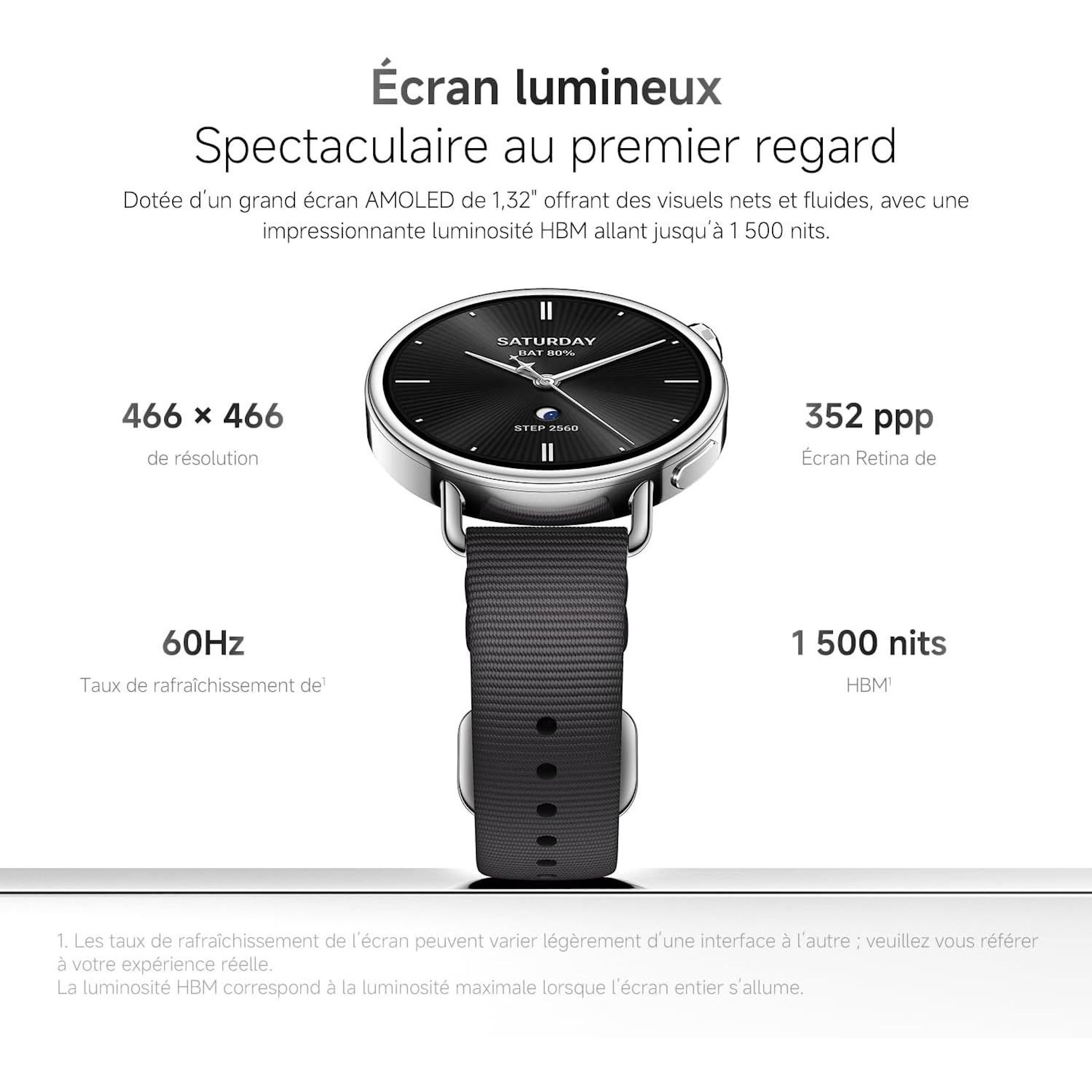 Voir la diapositive 6 : XIAOMI Montre connectée Redmi Watch S4 41mm - Noir