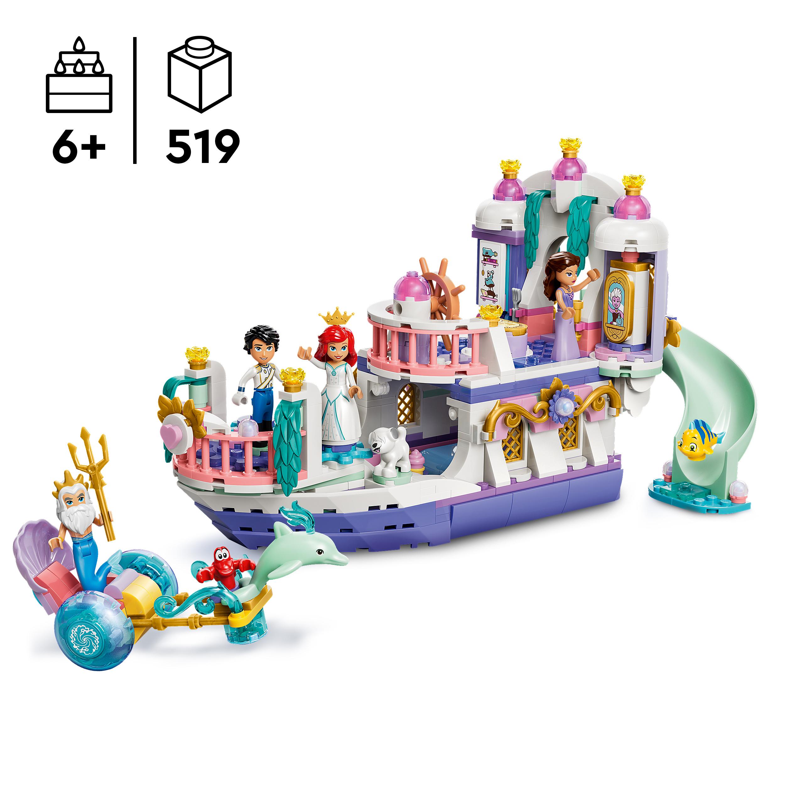 Voir la diapositive 3 : LEGO LEGO ǀ Disney Princess 43299 Le Bateau du Mariage Royal d’Ariel - Jouet dès 6 ans - Déco