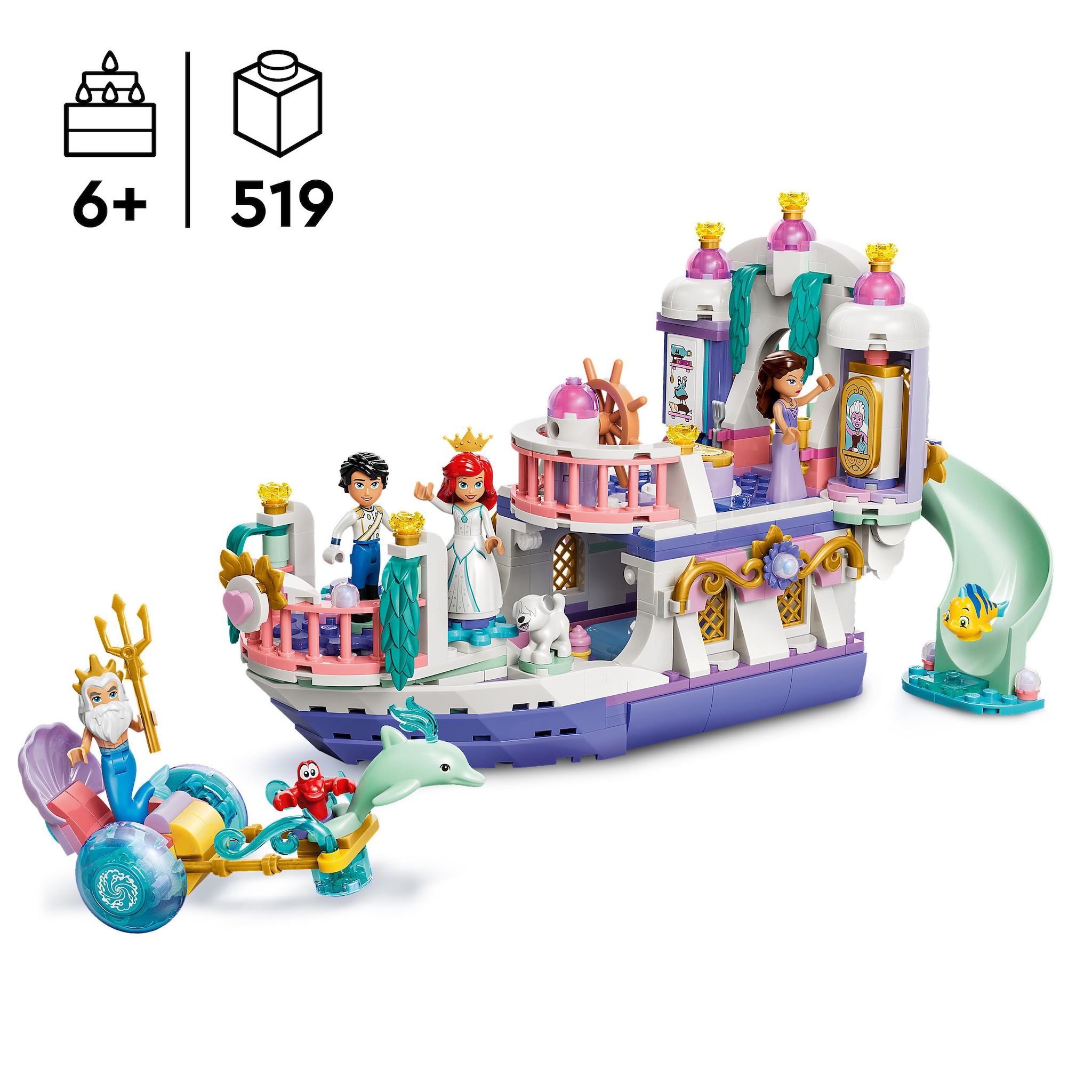 Voir la diapositive 3 : LEGO LEGO ǀ Disney Princess 43299 Le Bateau du Mariage Royal d’Ariel - Jouet dès 6 ans - Déco