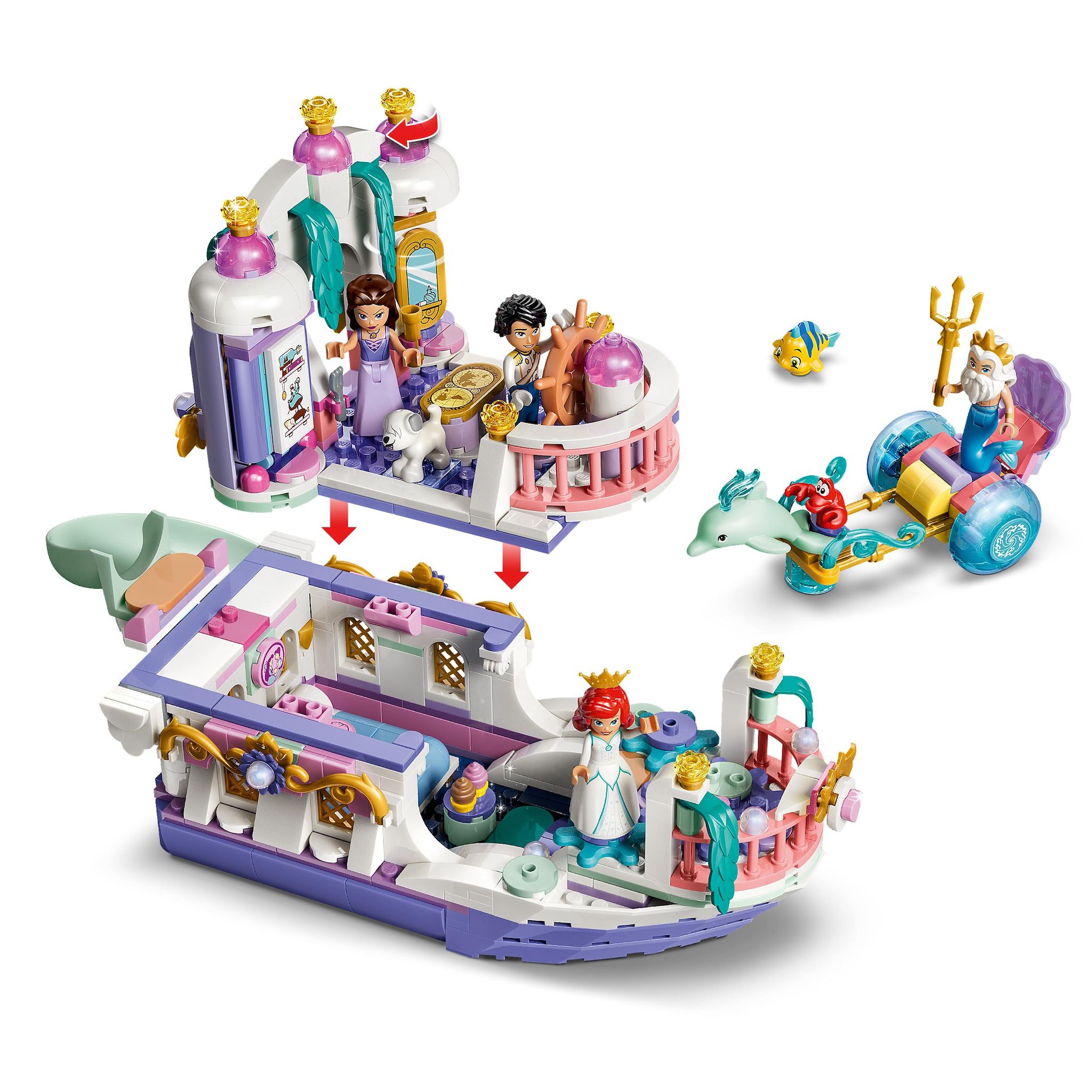 Voir la diapositive 4 : LEGO LEGO ǀ Disney Princess 43299 Le Bateau du Mariage Royal d’Ariel - Jouet dès 6 ans - Déco