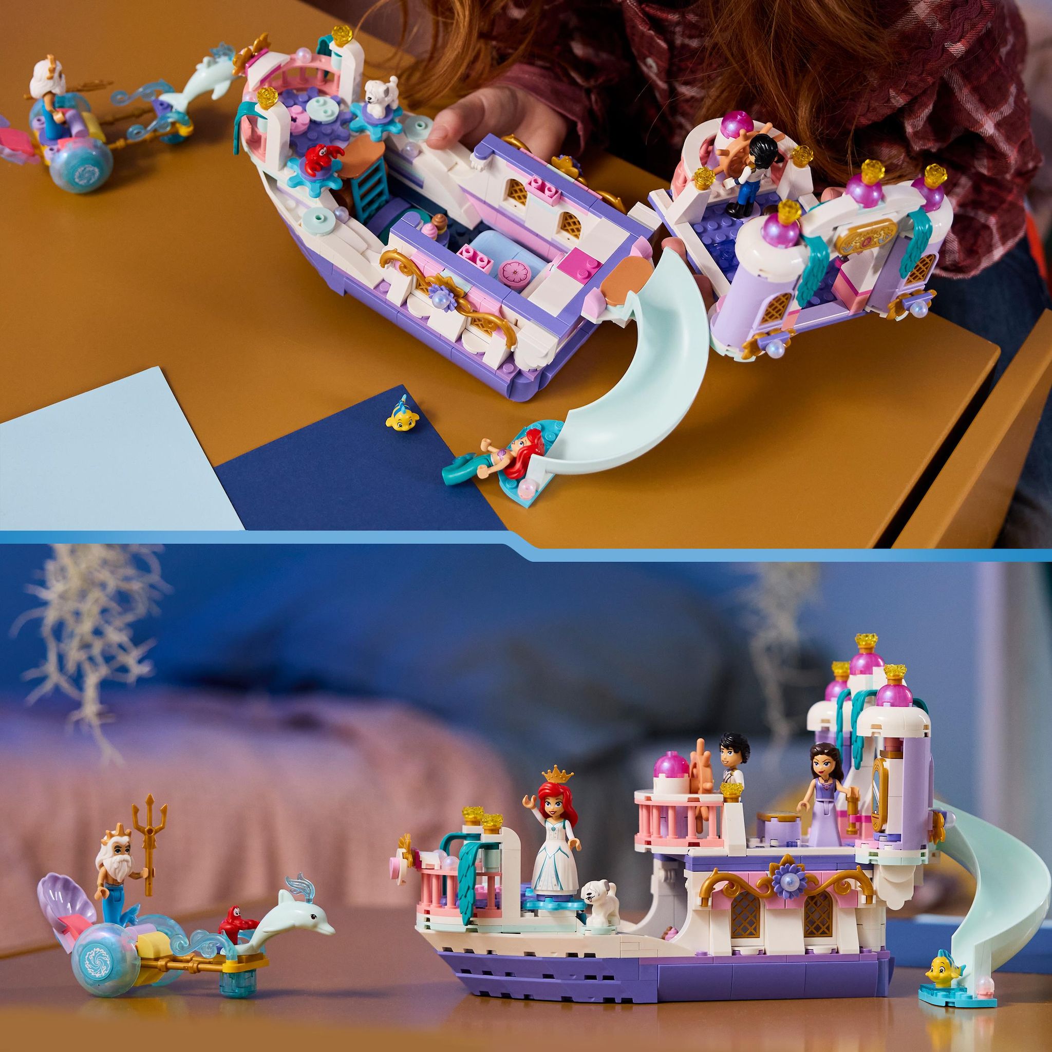 Voir la diapositive 6 : LEGO LEGO ǀ Disney Princess 43299 Le Bateau du Mariage Royal d’Ariel - Jouet dès 6 ans - Déco