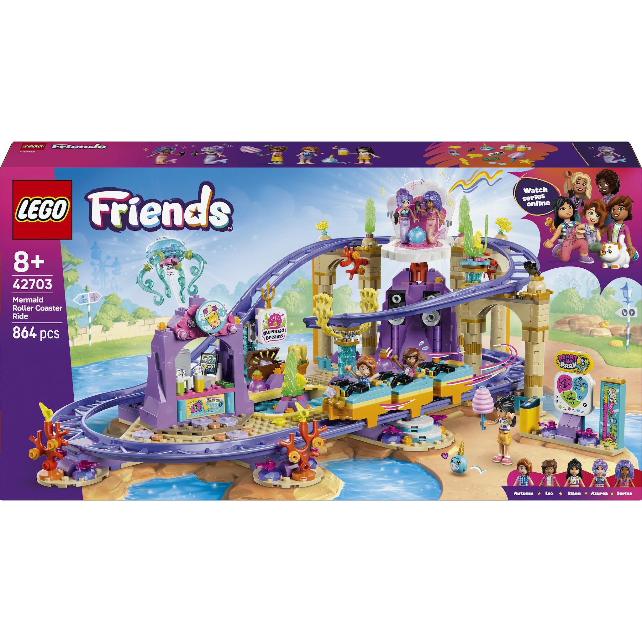 LEGO LEGO Friends 42703 Les Montagnes Russes des Sirènes - Jouet Interactif dès 8 ans - Cadeau