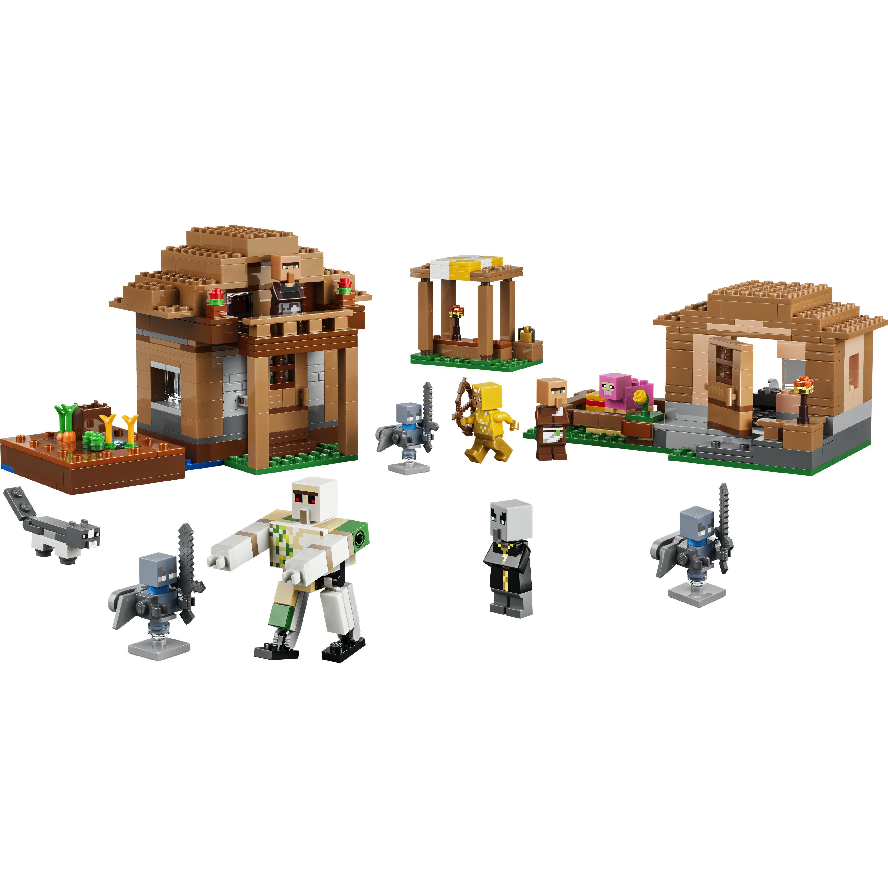 Voir la diapositive 2 : LEGO LEGO Minecraft 21596 L’Évocateur à l’Attaque du Village - Jeu 9 ans - Maquettes de Maisons