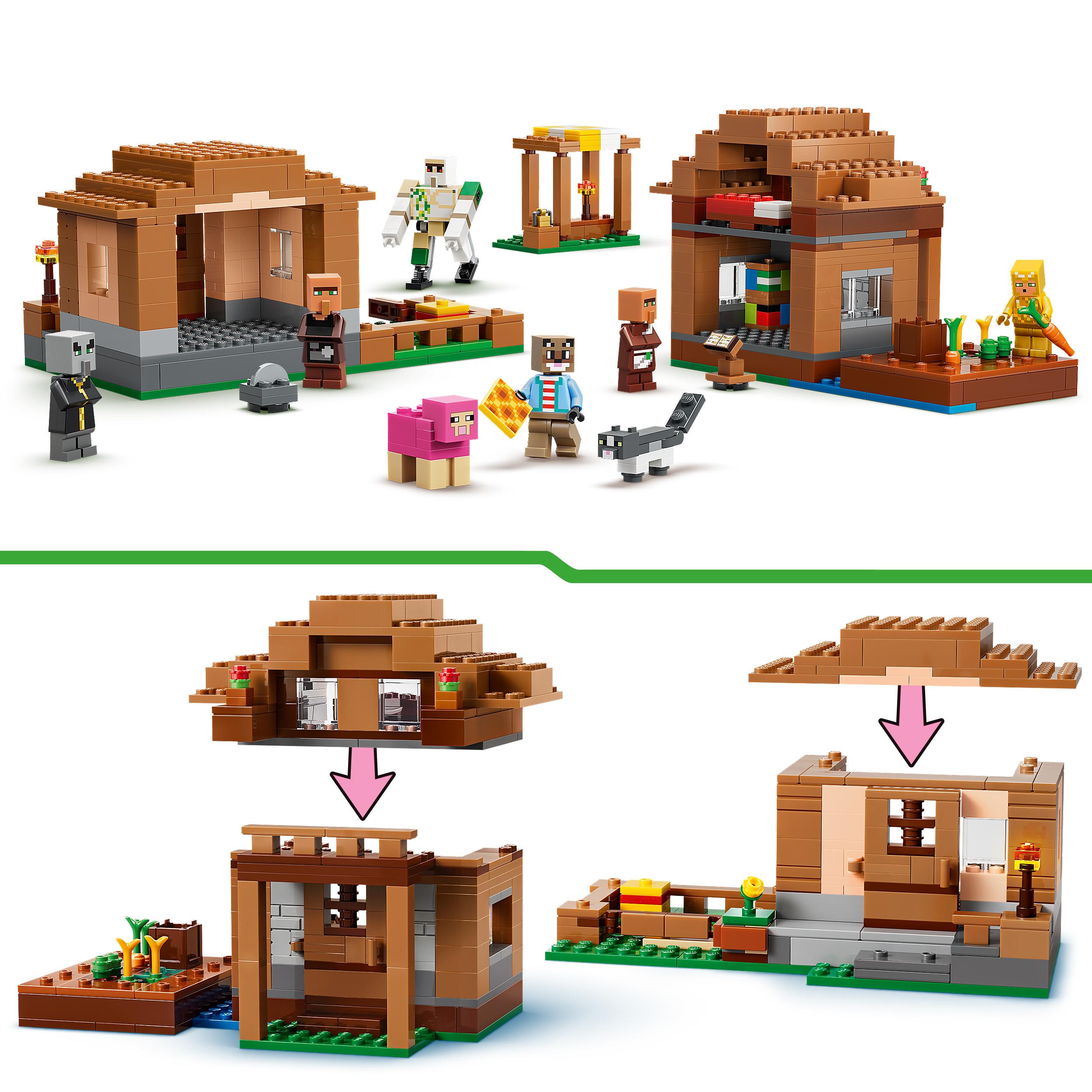 Voir la diapositive 4 : LEGO LEGO Minecraft 21596 L’Évocateur à l’Attaque du Village - Jeu 9 ans - Maquettes de Maisons