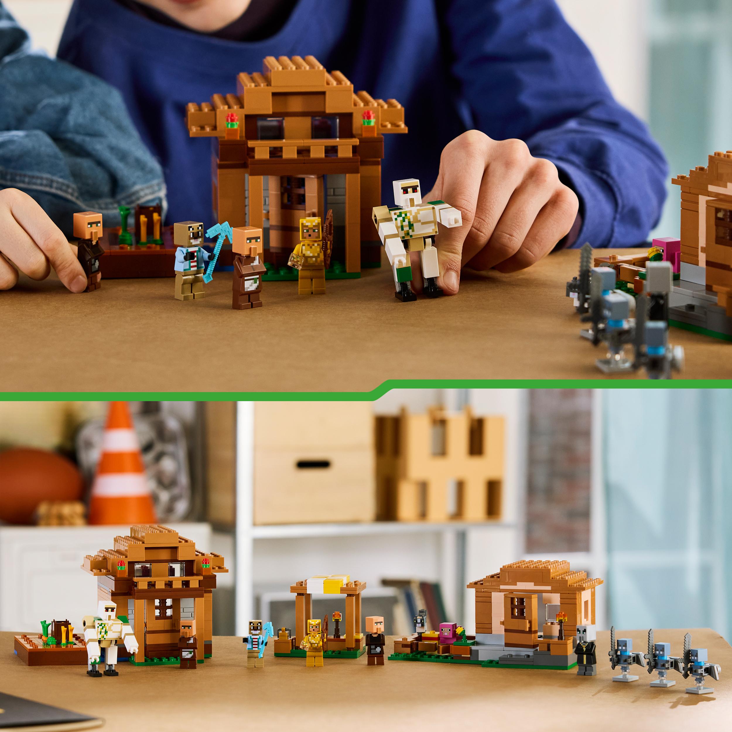 Voir la diapositive 6 : LEGO LEGO Minecraft 21596 L’Évocateur à l’Attaque du Village - Jeu 9 ans - Maquettes de Maisons