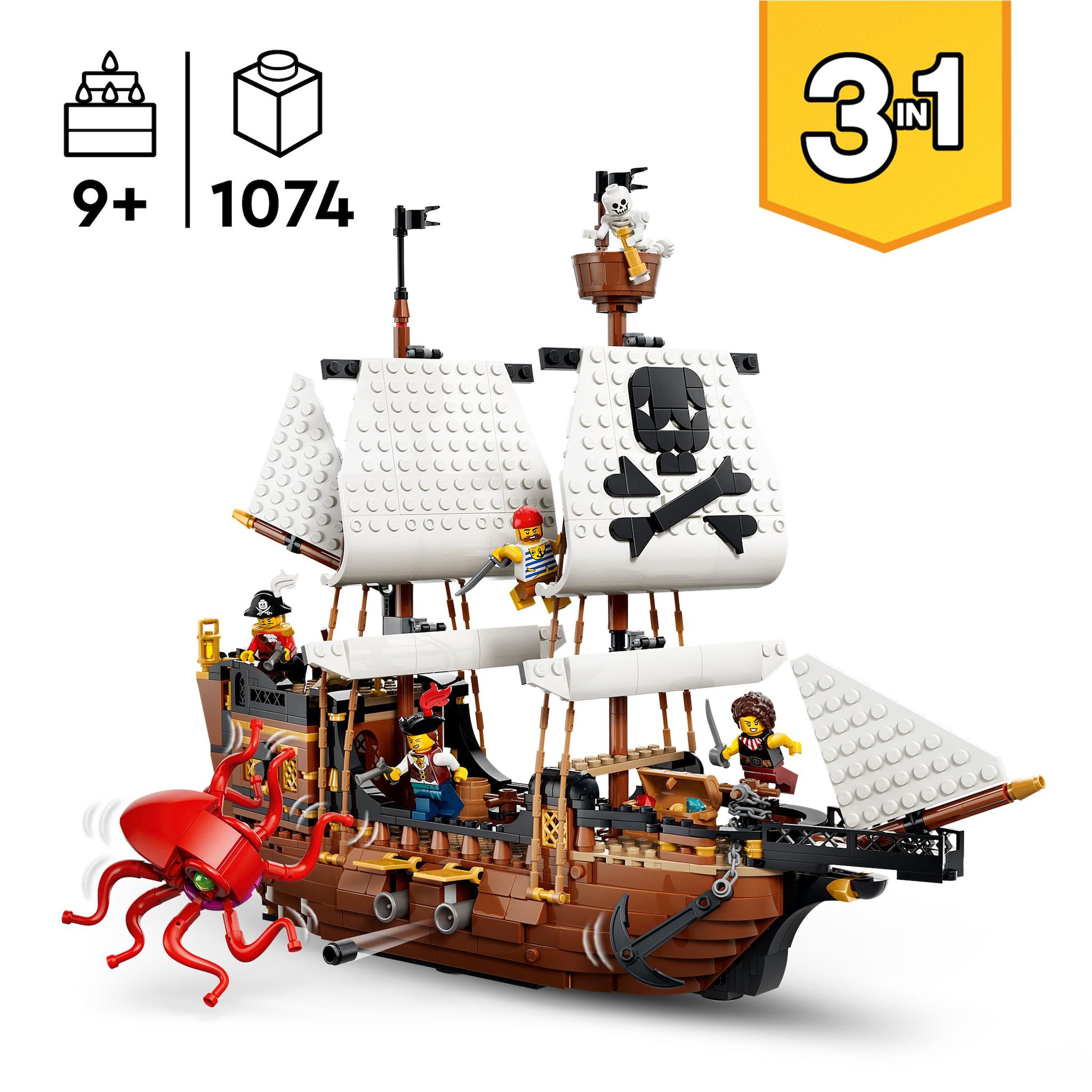 Voir la diapositive 3 : LEGO Creator 31387 - Le Bateau Pirate Mythique