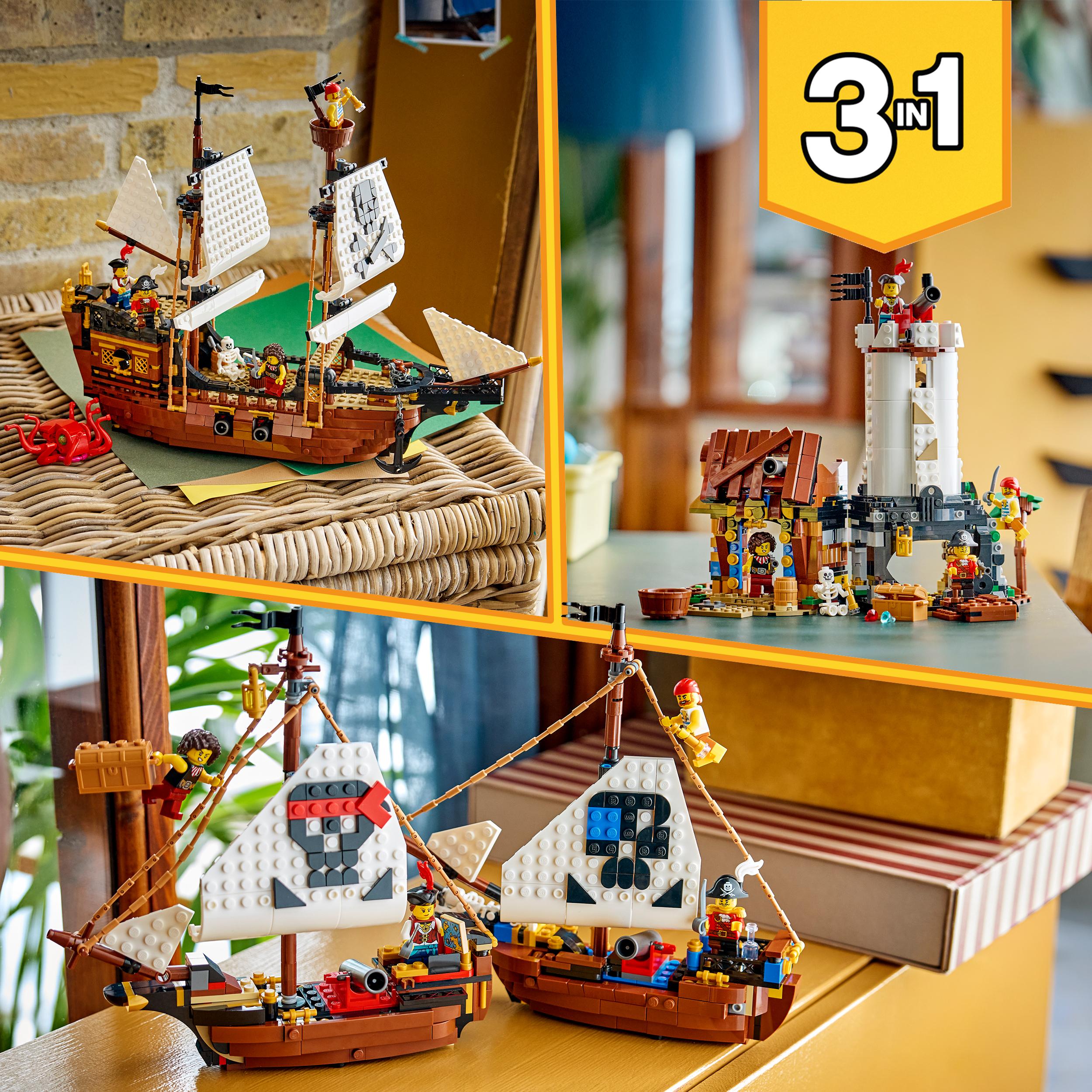 Voir la diapositive 6 : LEGO LEGO Creator 3-en-1 31387 Bateau Pirate Mythique - Jeu de Construction 9 ans - Maquette