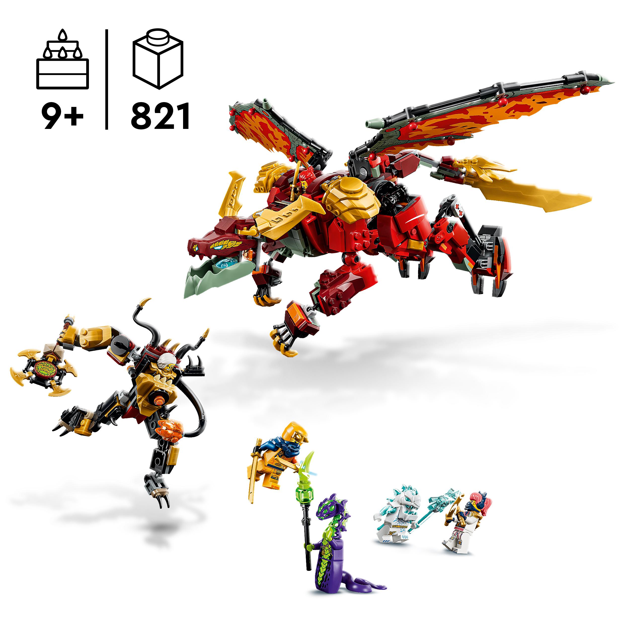 Voir la diapositive 3 : LEGO LEGO NINJAGO 71868 Le Robot Dragon Transformable de Braséra - Jouet Ninja 2-en-1 dès 9 ans