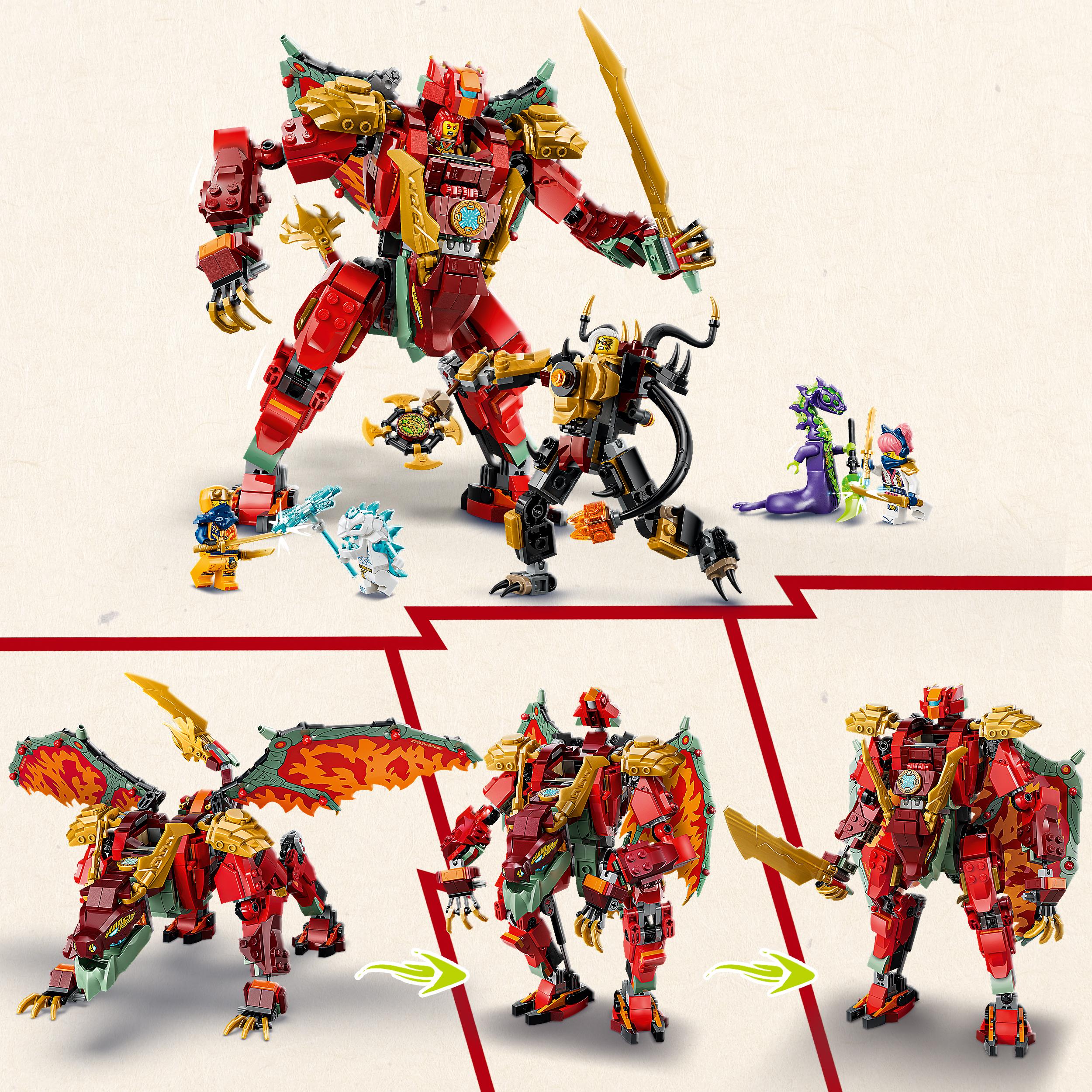Voir la diapositive 4 : LEGO LEGO NINJAGO 71868 Le Robot Dragon Transformable de Braséra - Jouet Ninja 2-en-1 dès 9 ans
