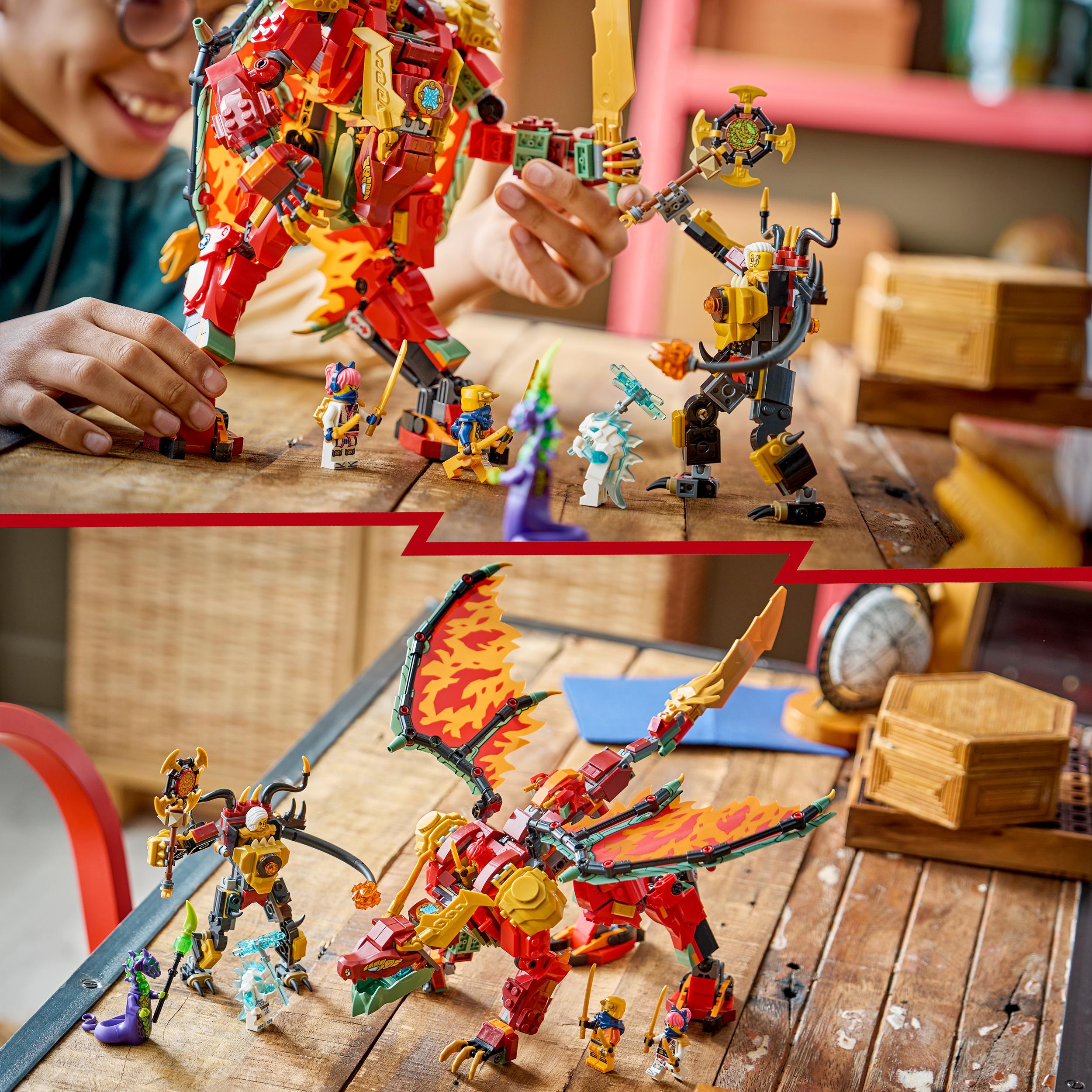 Voir la diapositive 6 : LEGO LEGO NINJAGO 71868 Le Robot Dragon Transformable de Braséra - Jouet Ninja 2-en-1 dès 9 ans
