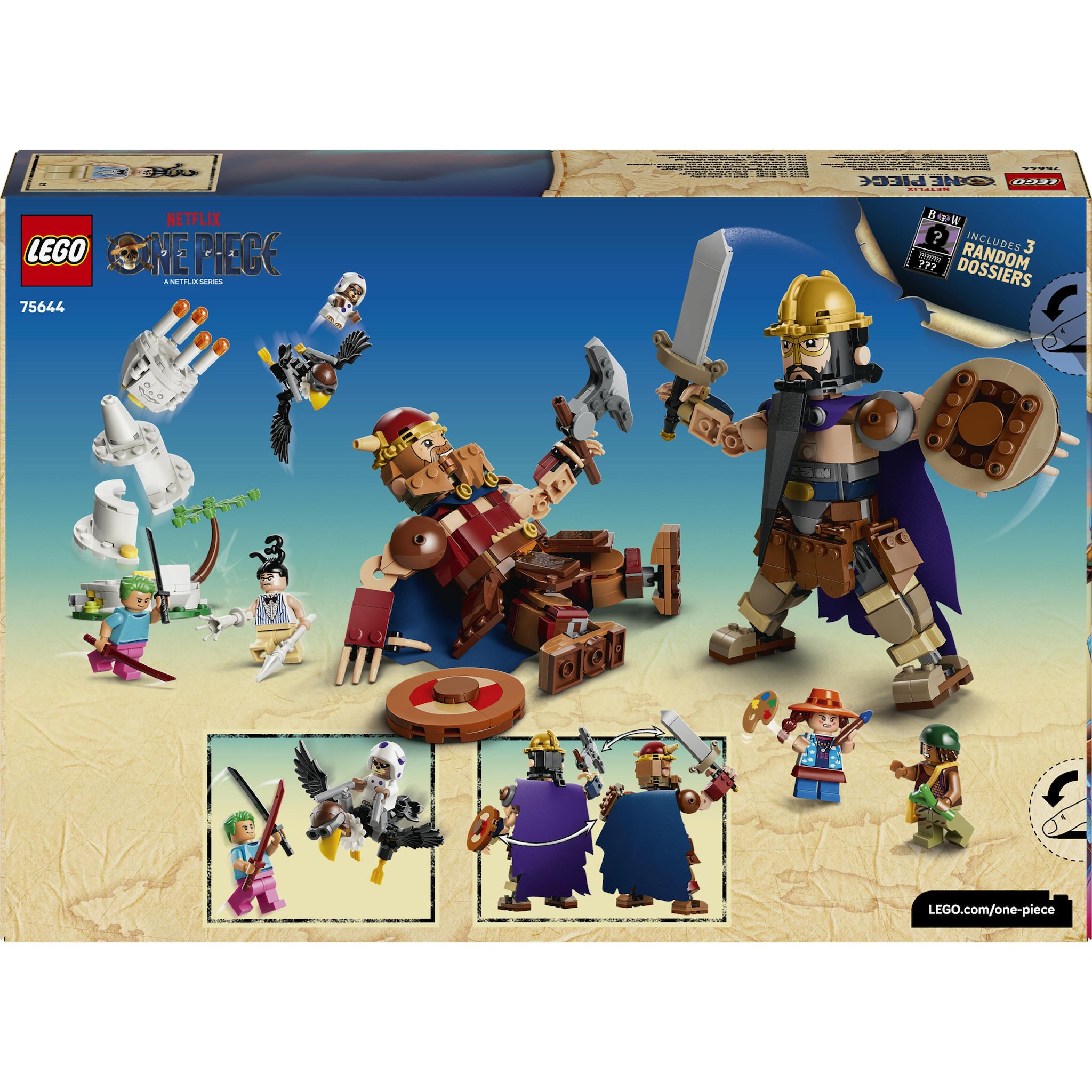 Voir la diapositive 6 : LEGO One Piece 75644 - Dorry contre Brogy - Les gants de Little Garden