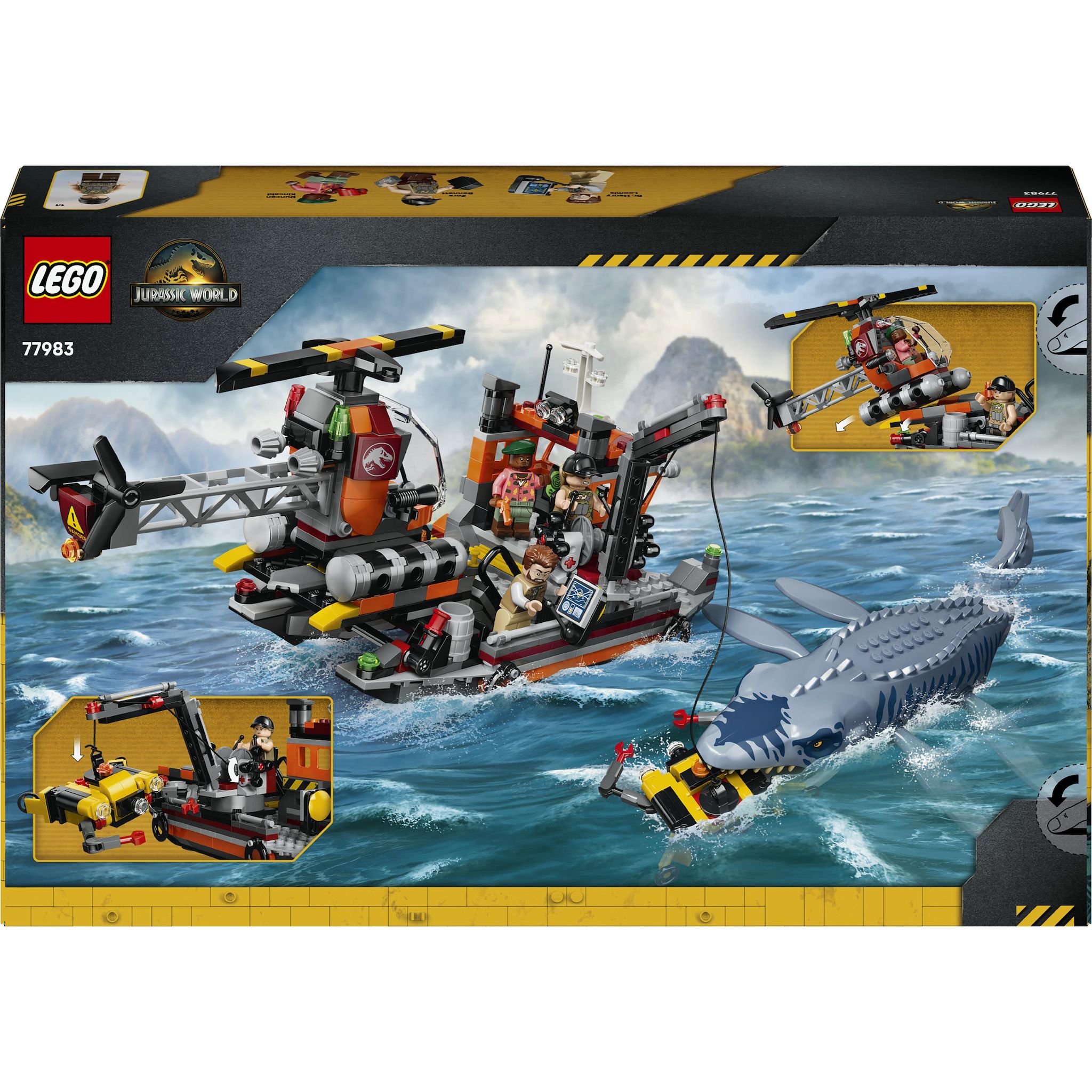 Voir la diapositive 3 : LEGO Jurassic World 77983 - L'attaque du bateau par le Mosasaure