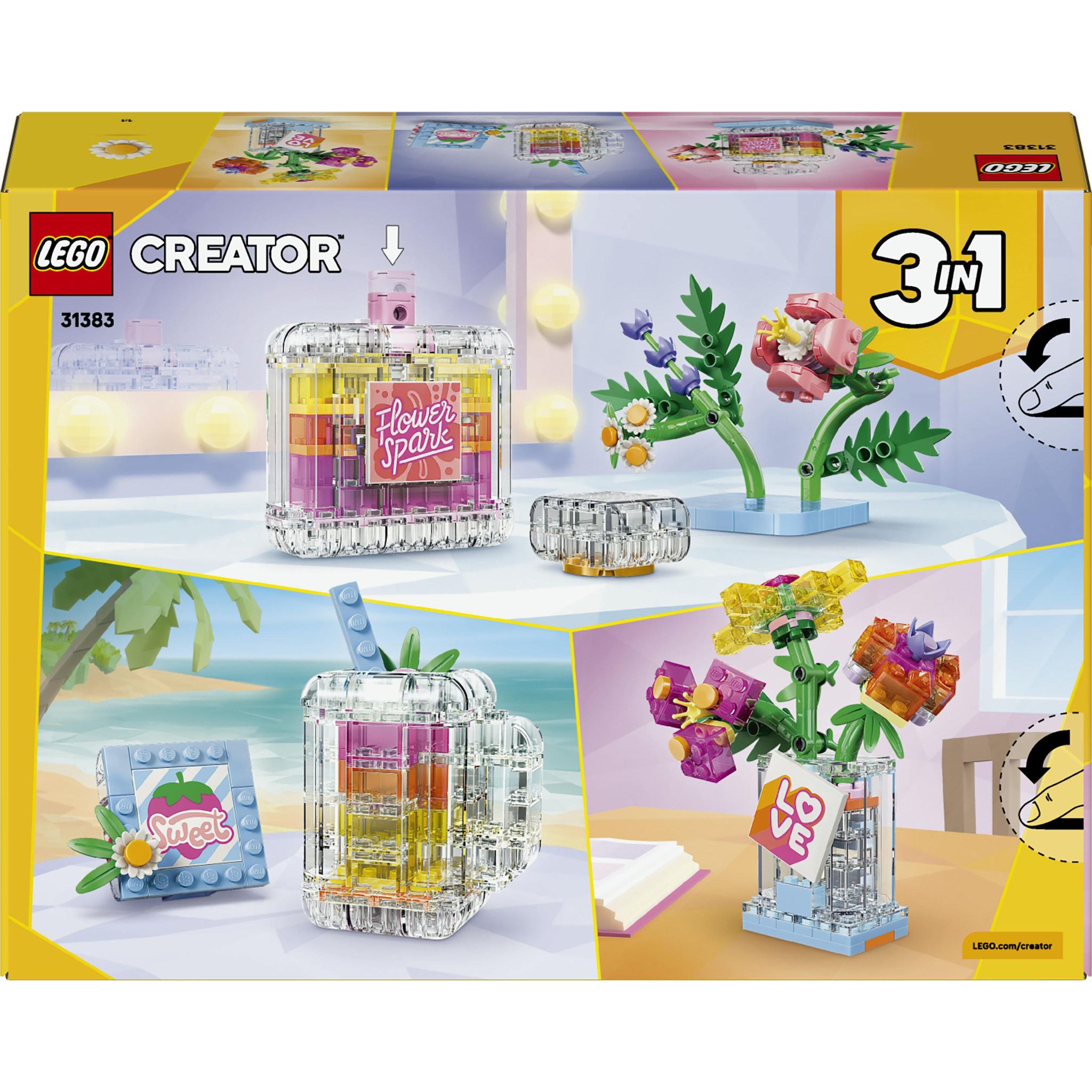 Voir la diapositive 7 : LEGO Creator 31383 - Flacon de parfum au décor floral