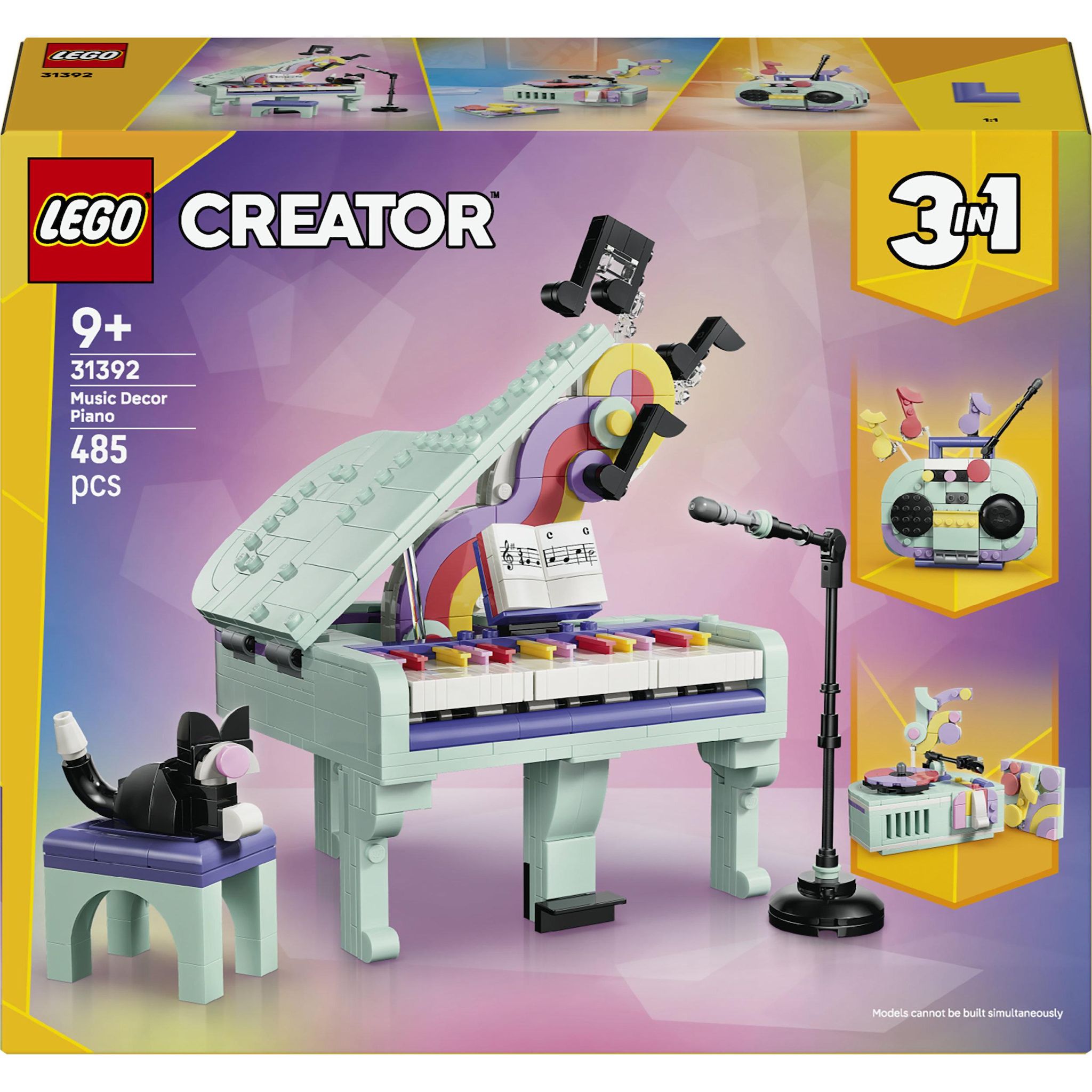 LEGO LEGO Creator 3-en-1 31392 Décoration Musicale : Piano et Chat - Jouet dès 9 ans - Cadeau