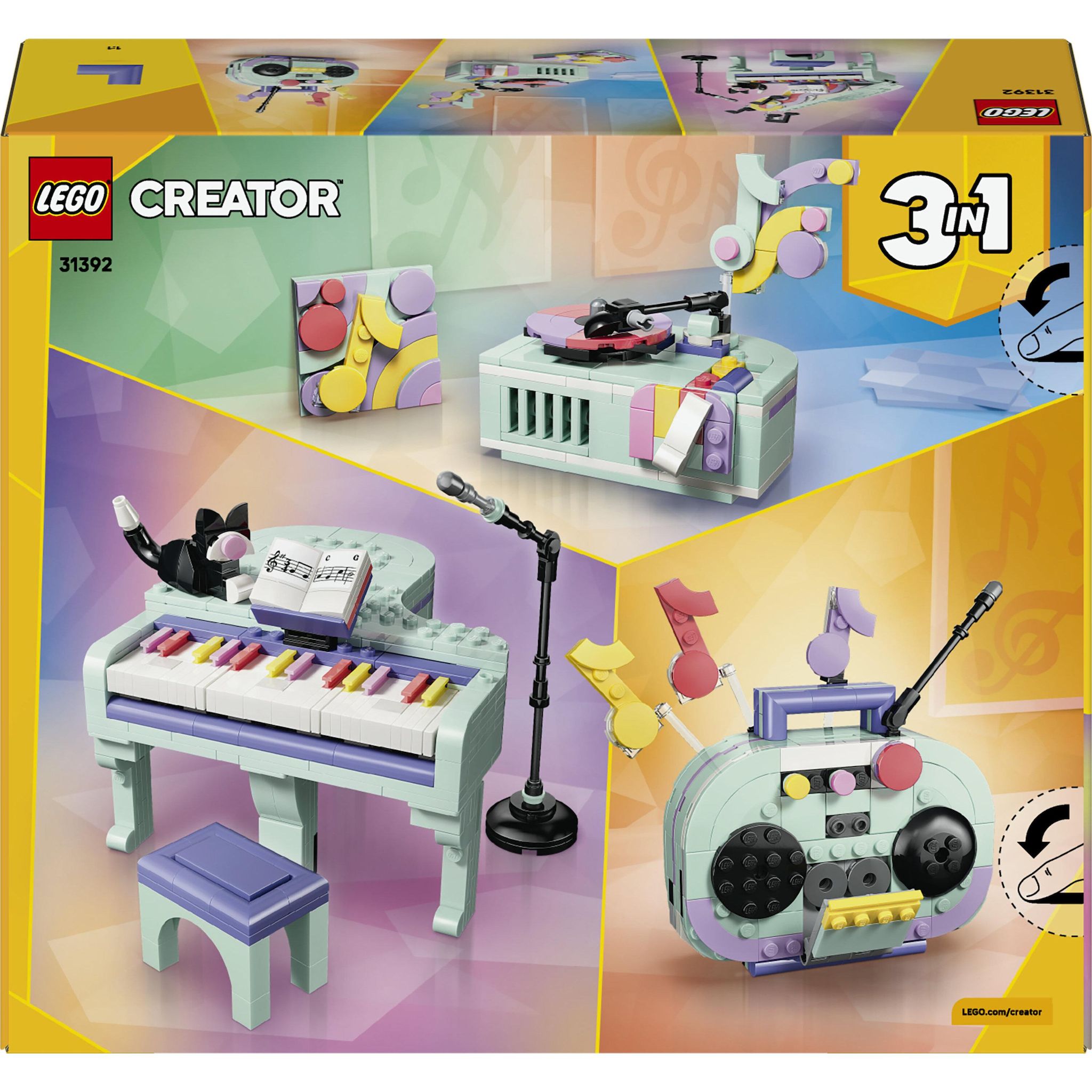 Voir la diapositive 7 : LEGO LEGO Creator 3-en-1 31392 Décoration Musicale : Piano et Chat - Jouet dès 9 ans - Cadeau