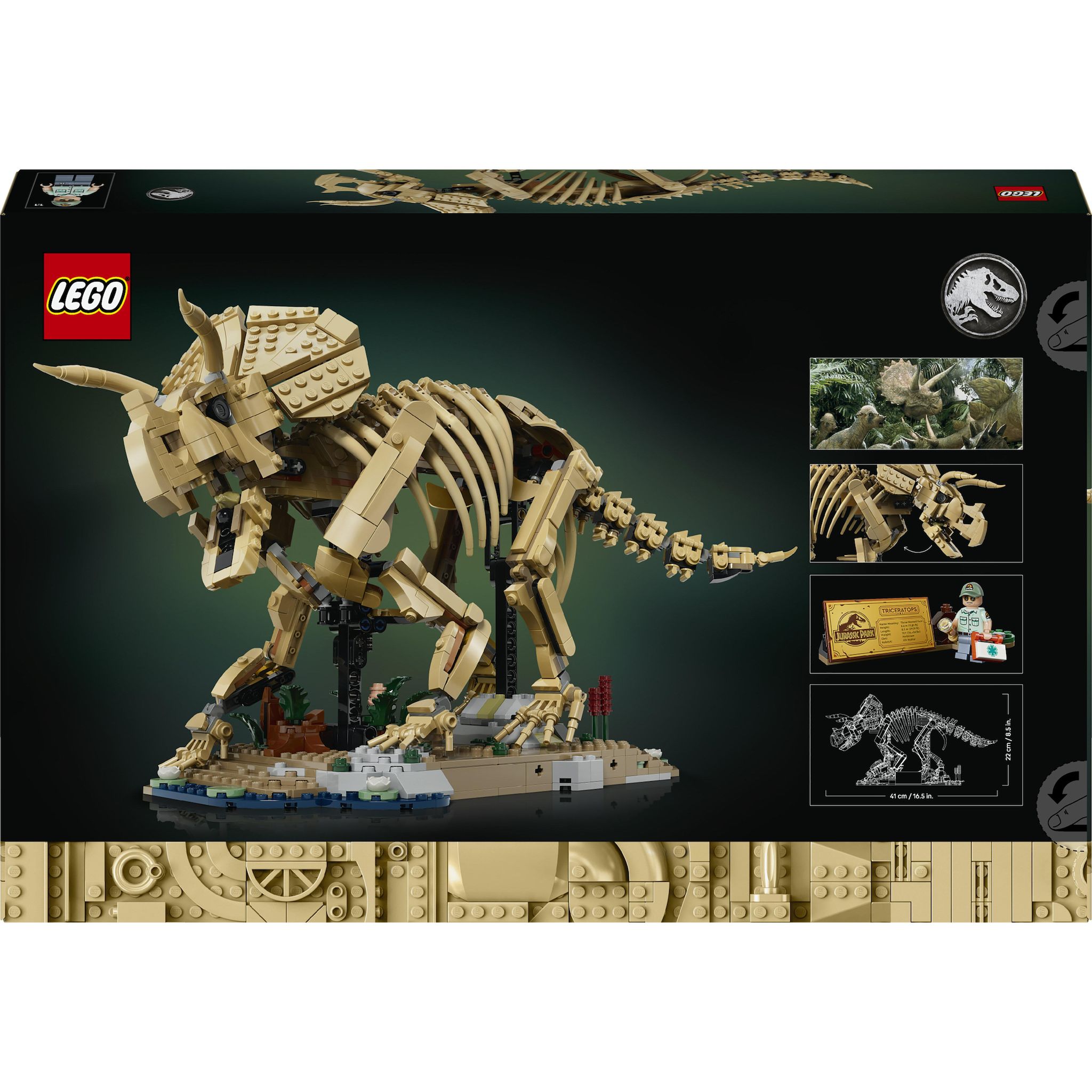 Voir la diapositive 7 : LEGO Jurassic World 77985 -Les fossiles de dinosaures : Le Tricératops