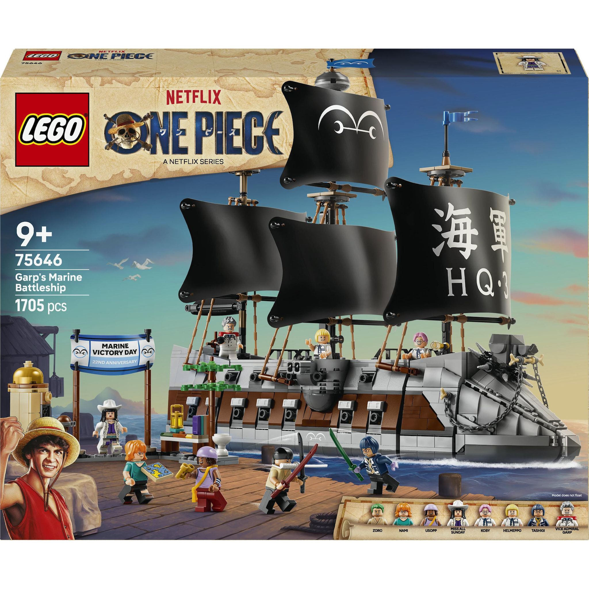 Voir la diapositive 1 : LEGO One Piece 75646 - Le navire de la marine de Garp