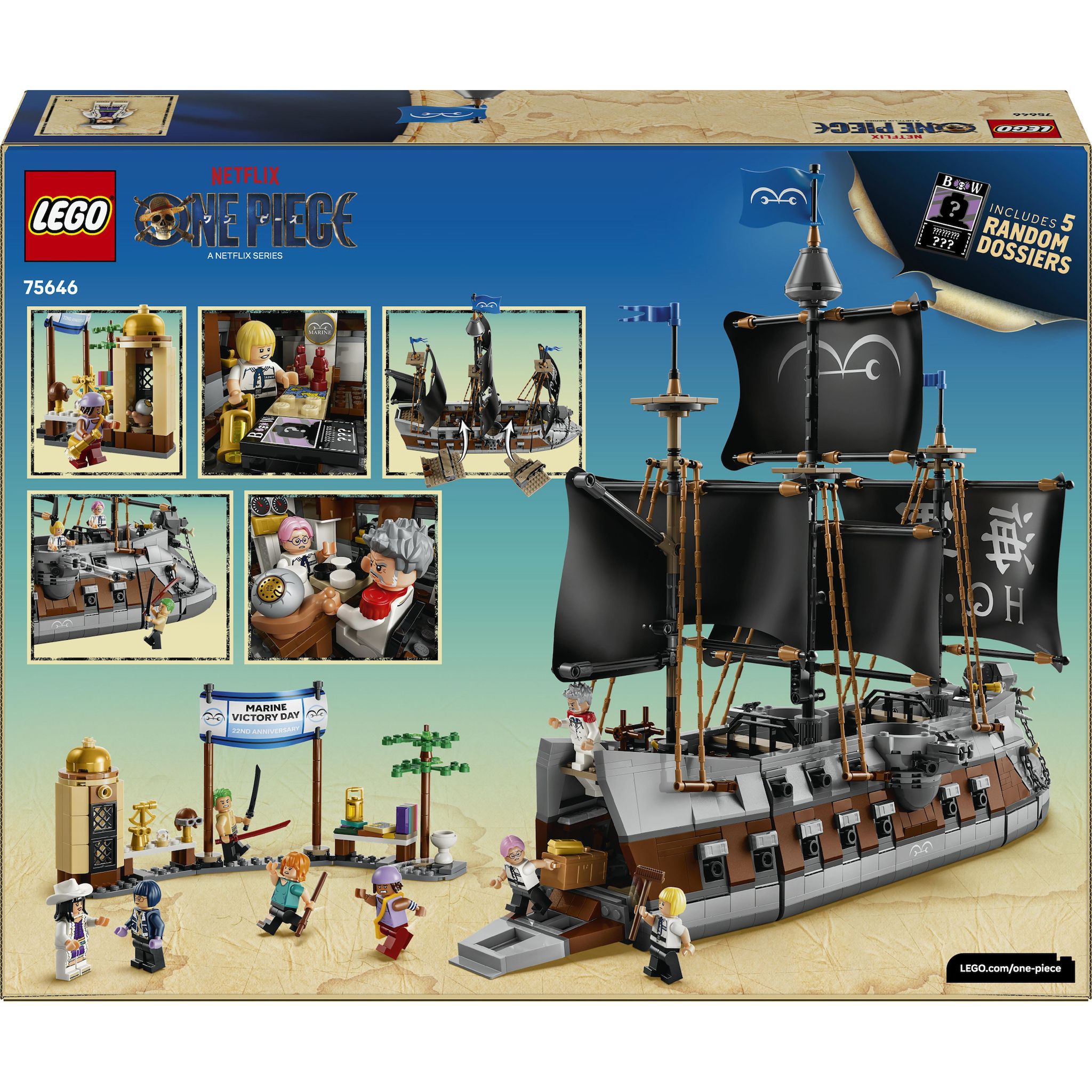 Voir la diapositive 3 : LEGO One Piece 75646 - Le navire de la marine de Garp