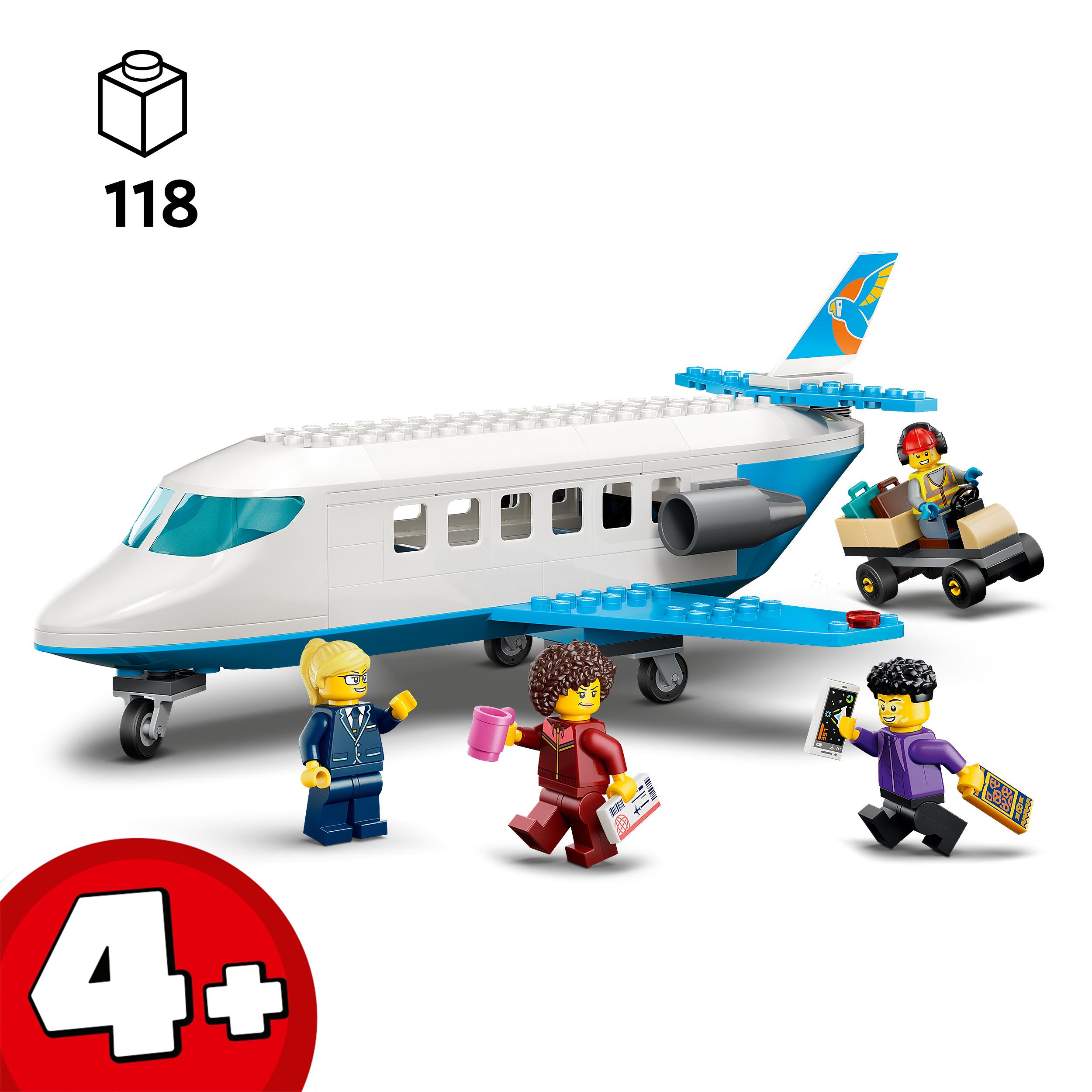 Voir la diapositive 3 : LEGO LEGO City 60492 L’Avion de Tourisme - Jeu Éducatif pour Garçon ou Fille dès 4 ans - Cadeau