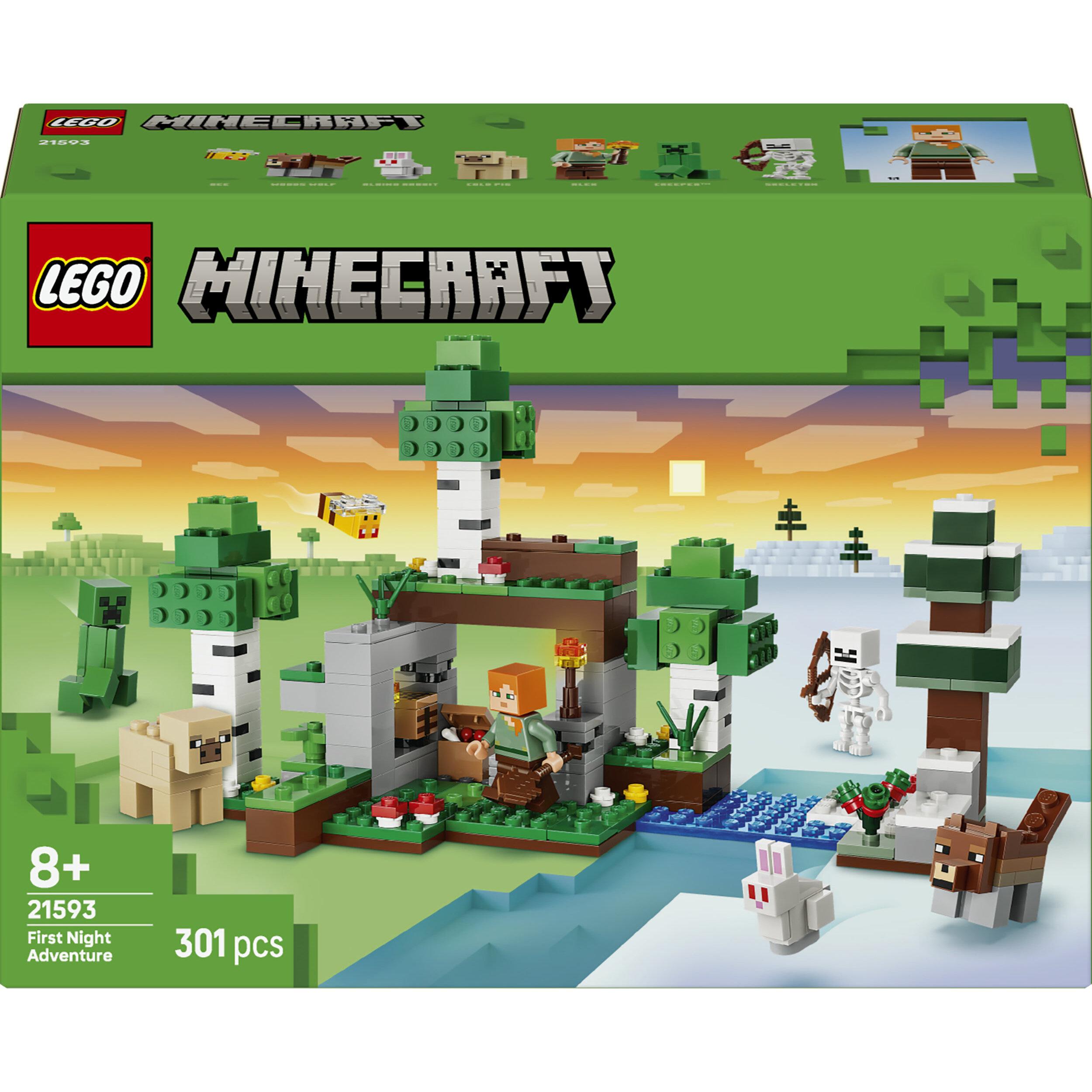 LEGO LEGO Minecraft 21593 L’Aventure de la Première Nuit - Jouet Interactif dès 8 ans - Cadeau