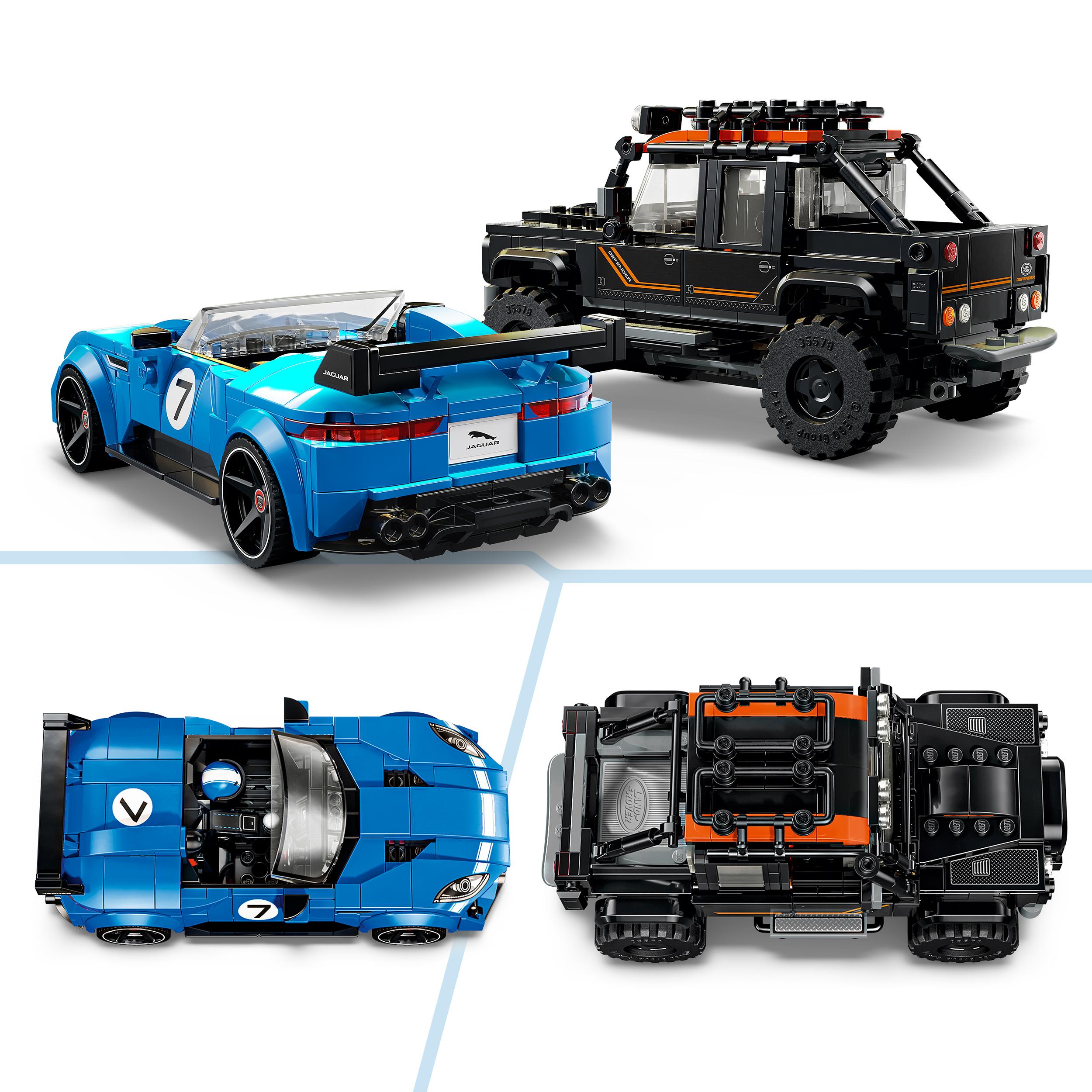 Voir la diapositive 3 : LEGO Speed Champions 77264 - Jaguar Project 7 et Land Rover Defender Classic