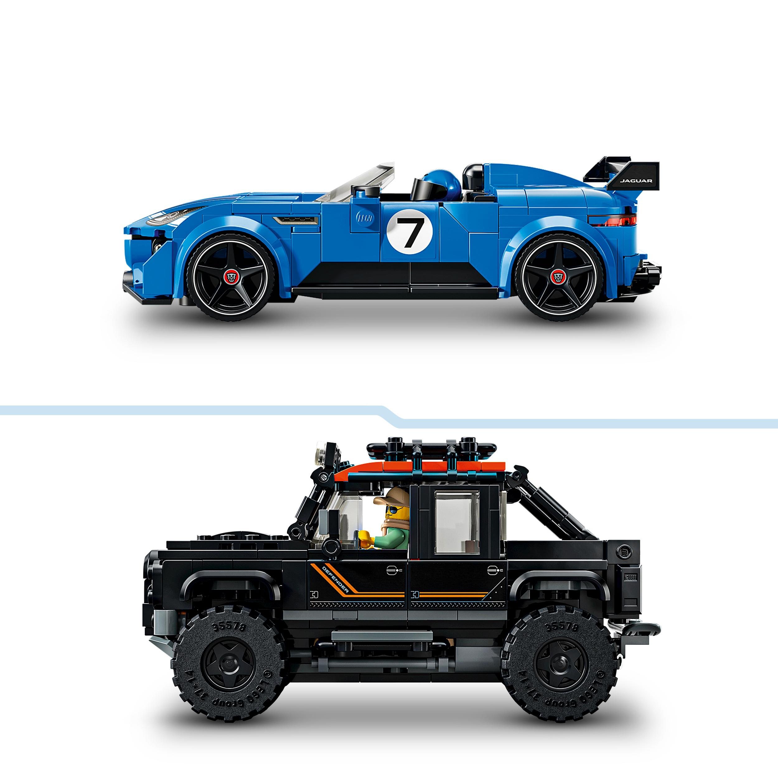 Voir la diapositive 4 : LEGO Speed Champions 77264 - Jaguar Project 7 et Land Rover Defender Classic