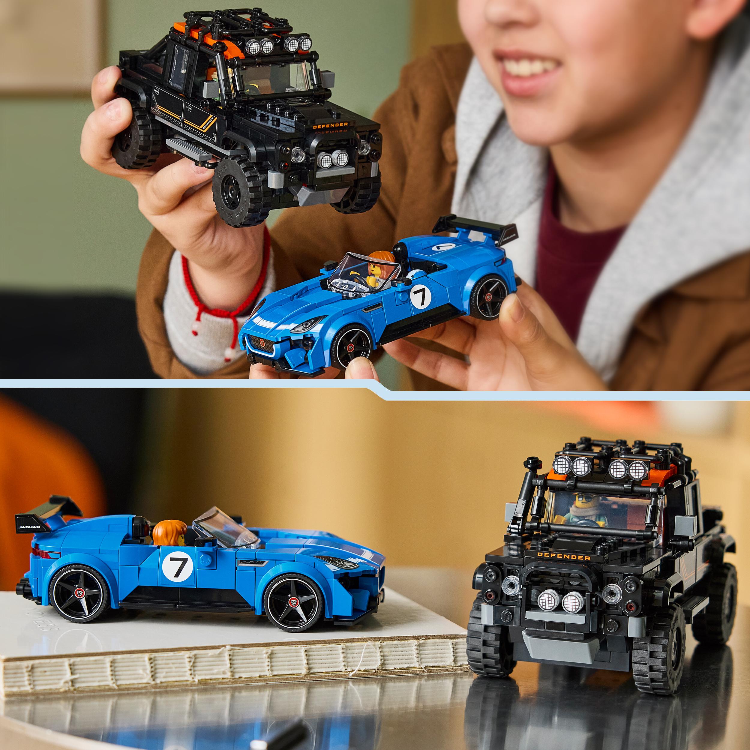 Voir la diapositive 5 : LEGO Speed Champions 77264 - Jaguar Project 7 et Land Rover Defender Classic