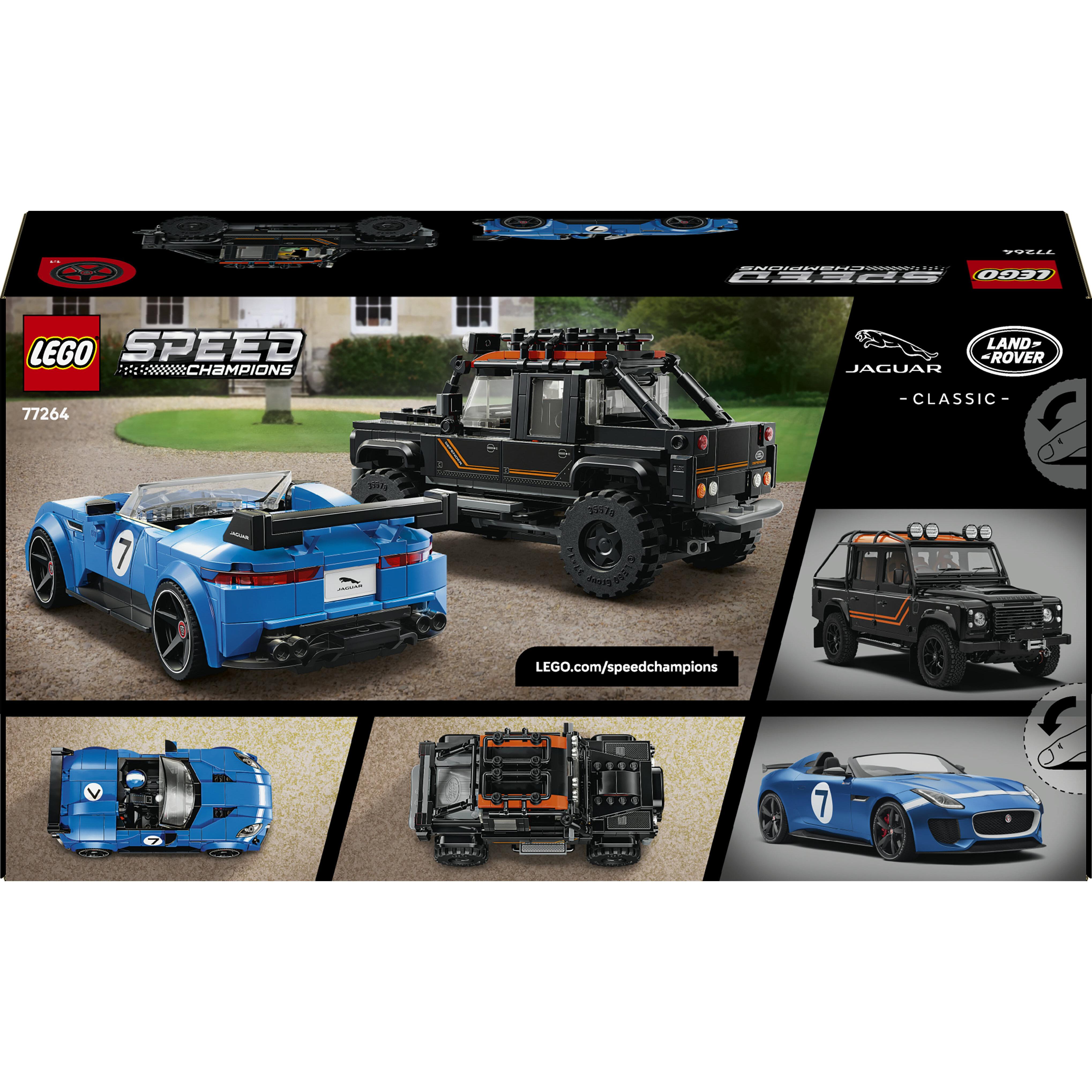 Voir la diapositive 6 : LEGO Speed Champions 77264 - Jaguar Project 7 et Land Rover Defender Classic
