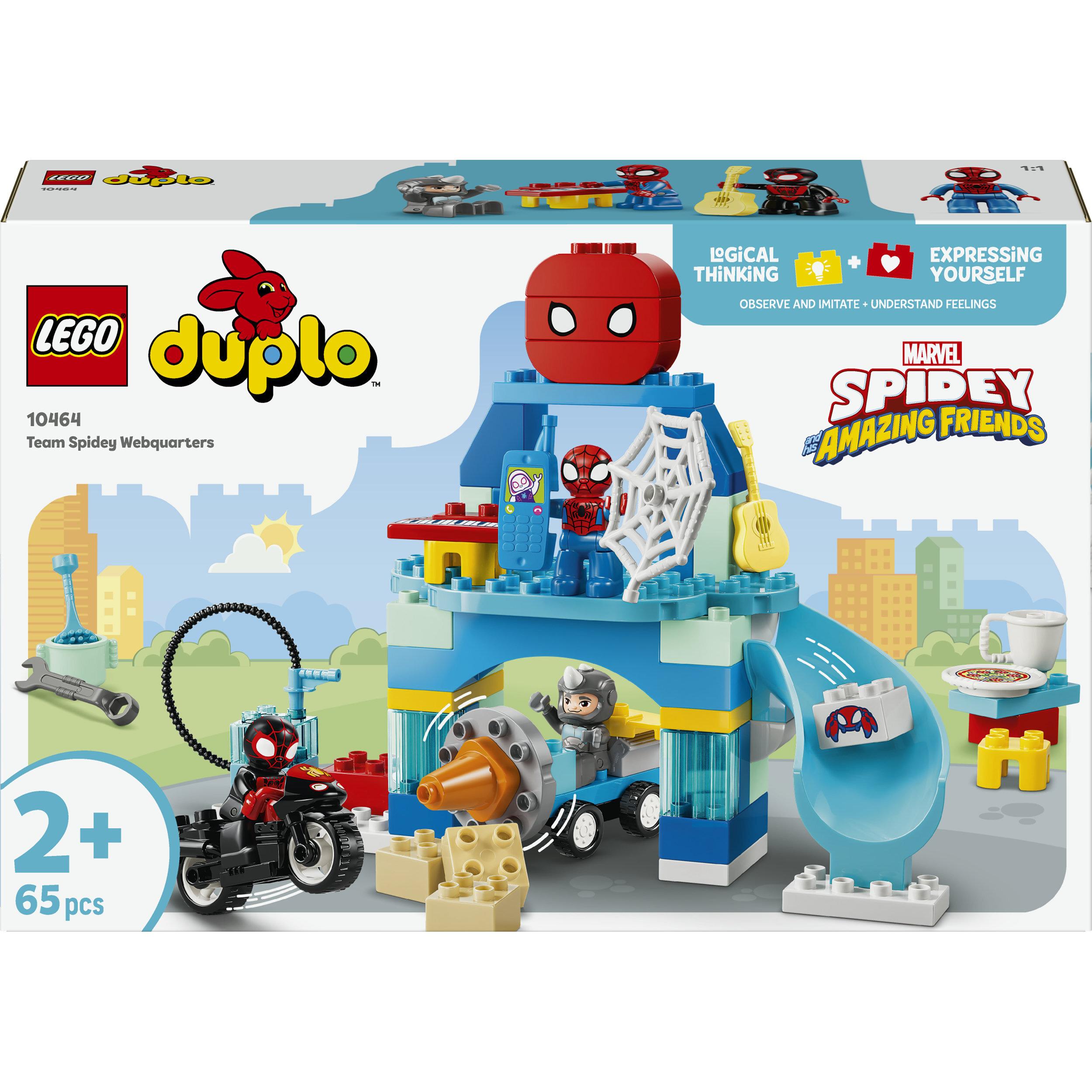 LEGO LEGO DUPLO | Marvel 10464 Le Quartier Général de l’Équipe Spidey - Jeu dès 2 ans - Moto