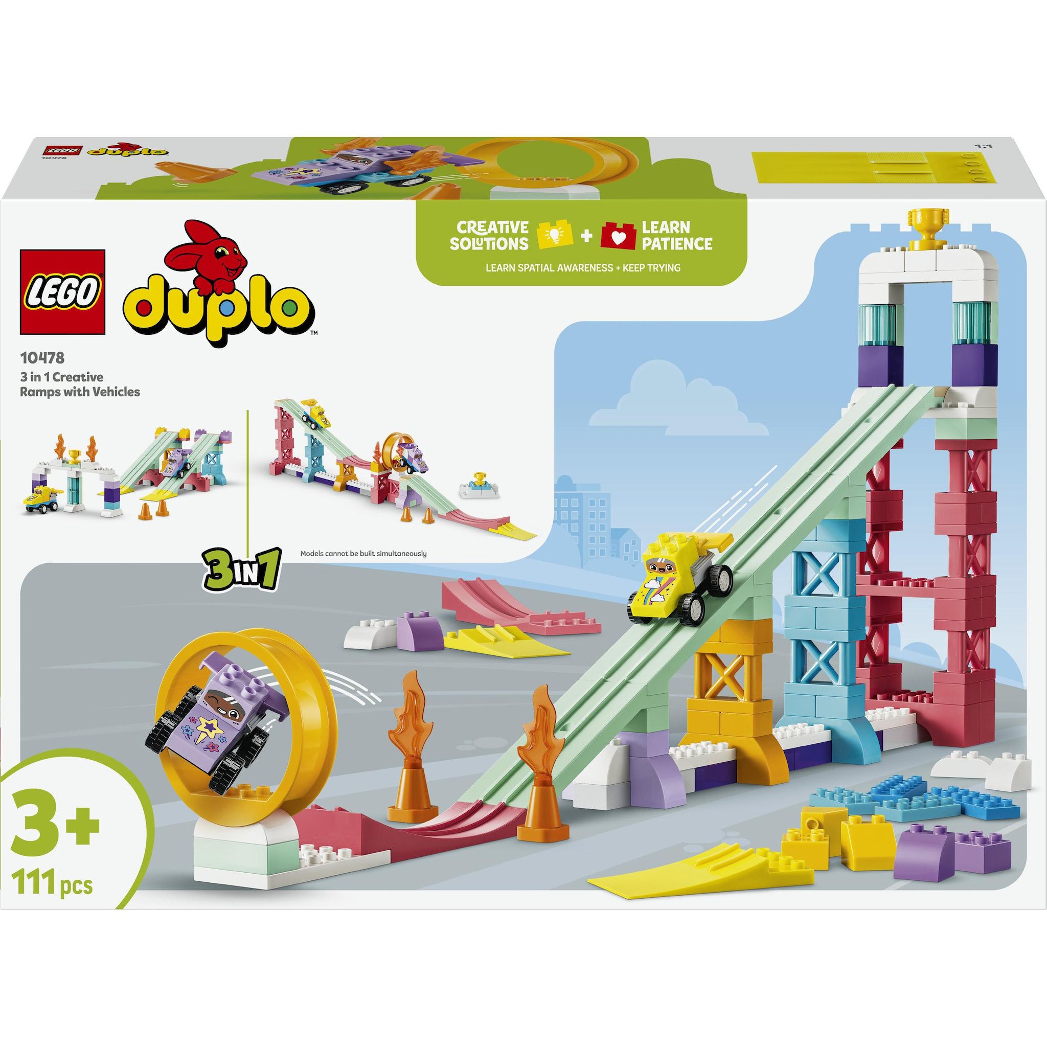 Voir la diapositive 1 : LEGO Duplo 10478 - Rampes créatives 3 en 1 avec véhicules