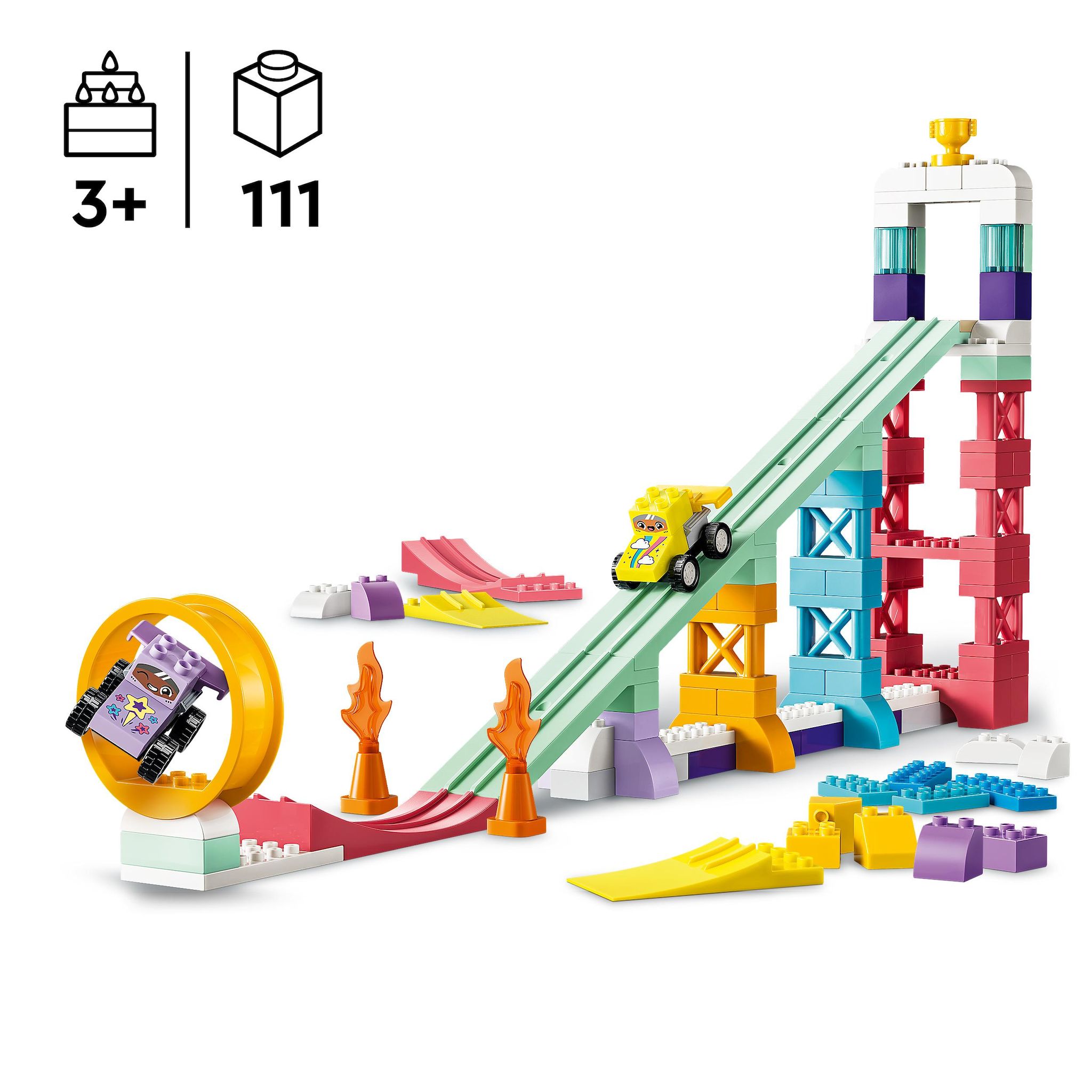 Voir la diapositive 3 : LEGO Duplo 10478 - Rampes créatives 3 en 1 avec véhicules